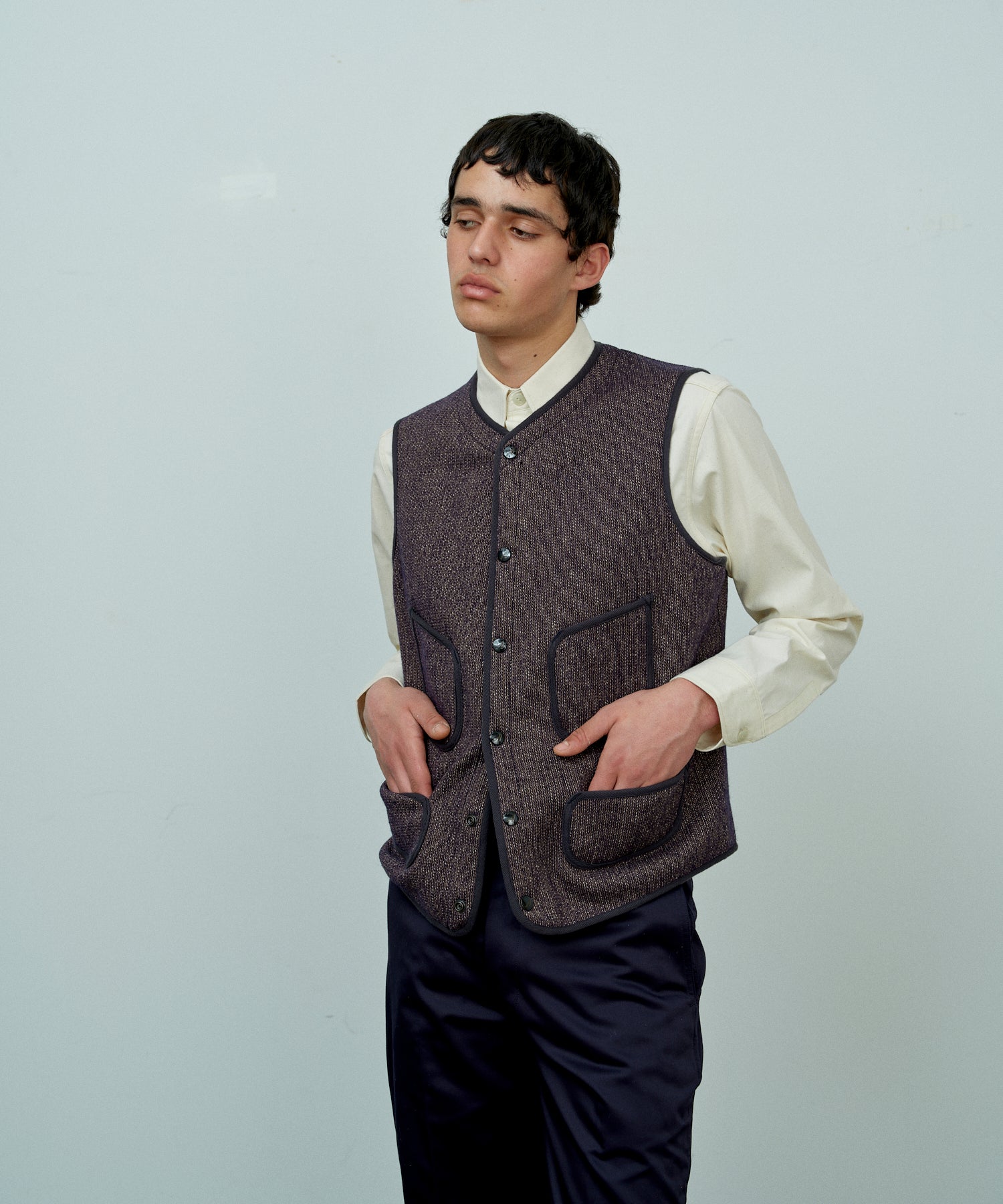 21FW Restock] Anatomica Beach Cloth Vest / Salt & Pepper – A