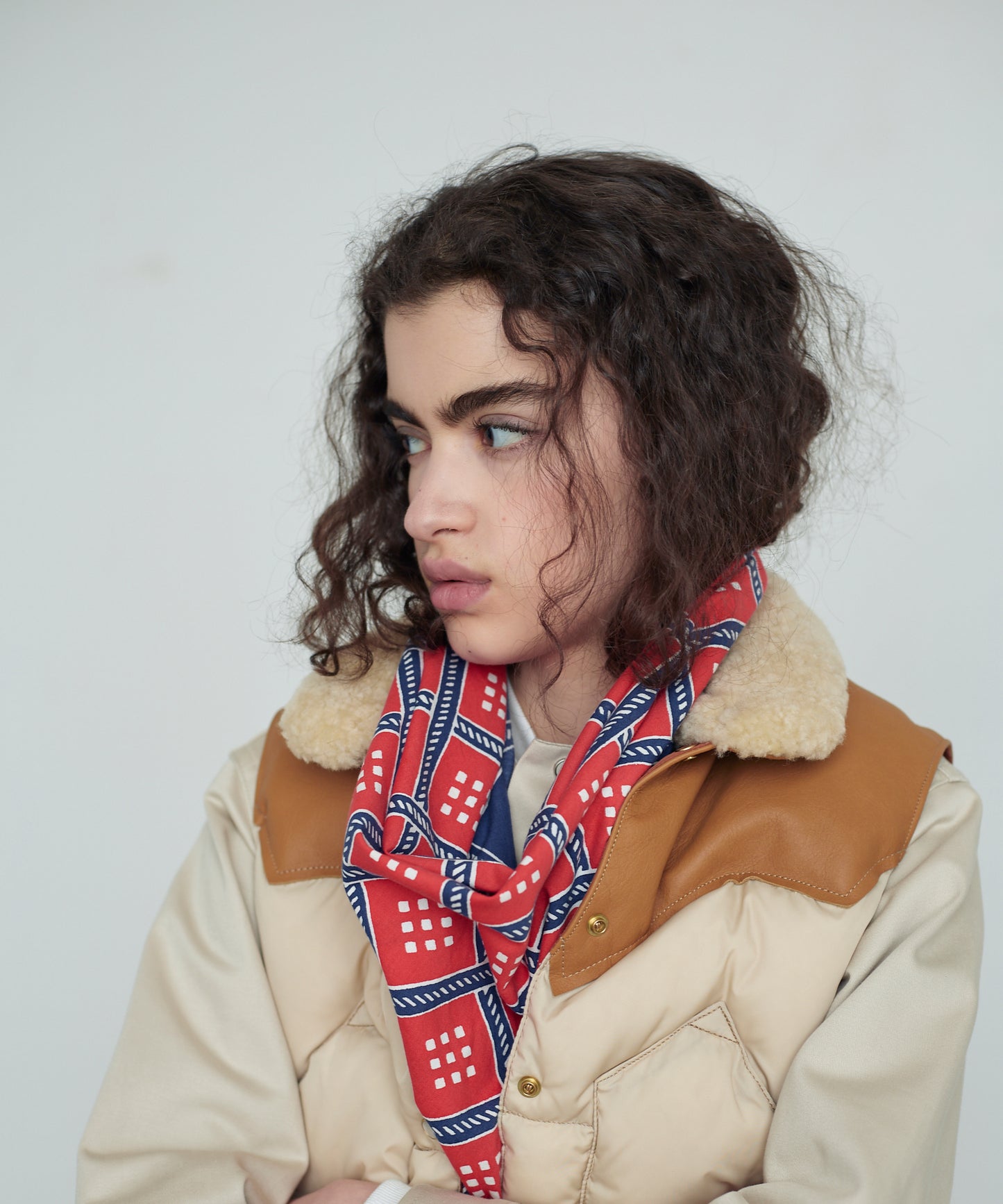 Anatomica緞面圍巾/ IK藍色