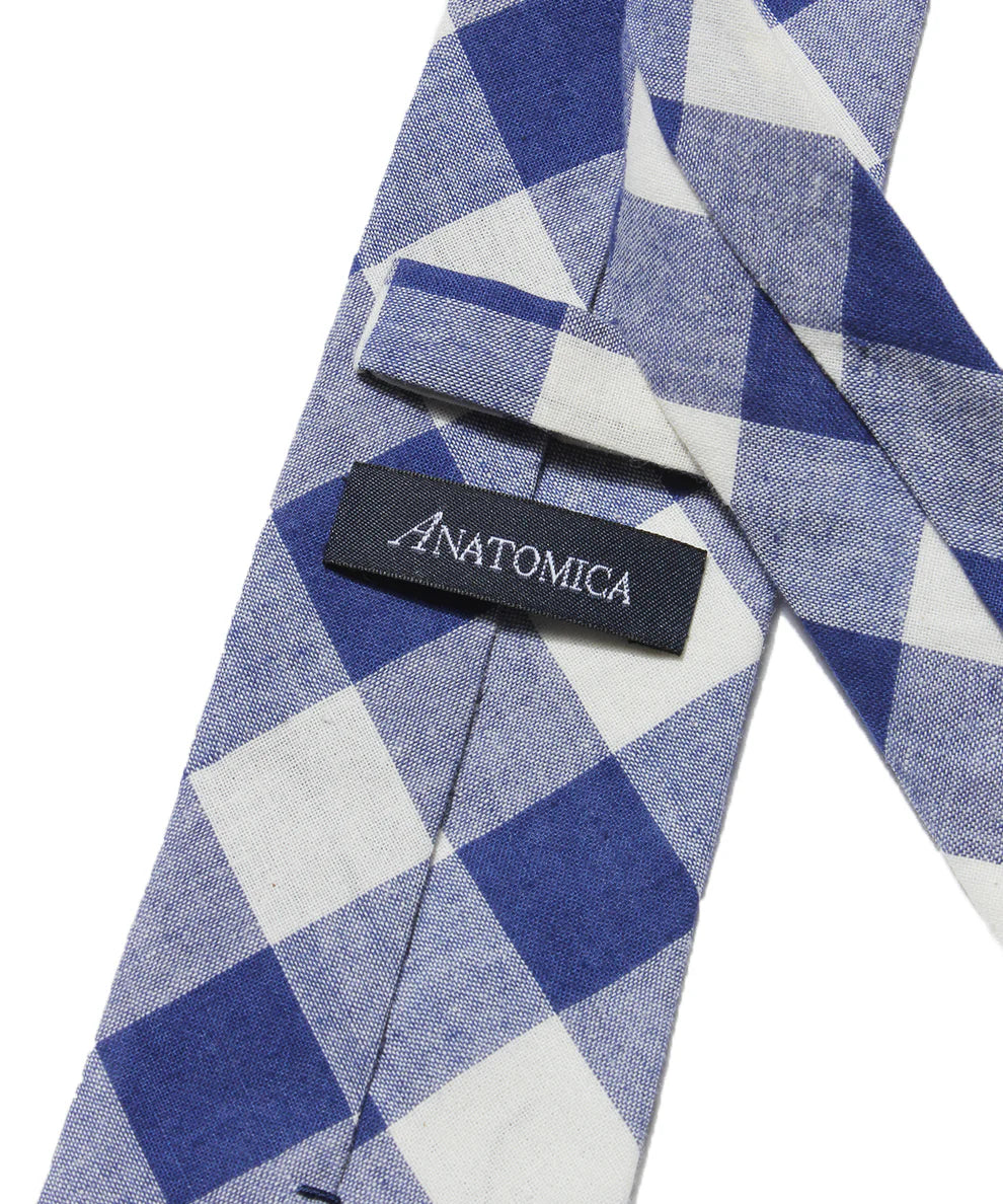 ANATOMICA HAND FRINGE TIE HL MADRAS / BLUE