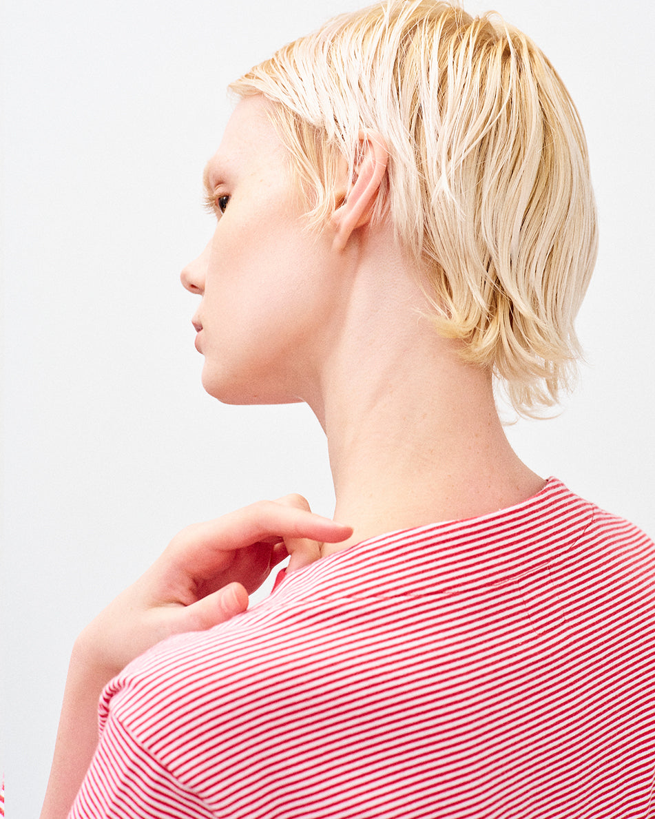 【 26SS 】ANATOMICA LADIES BRIGITTE TEE BORDER / RED