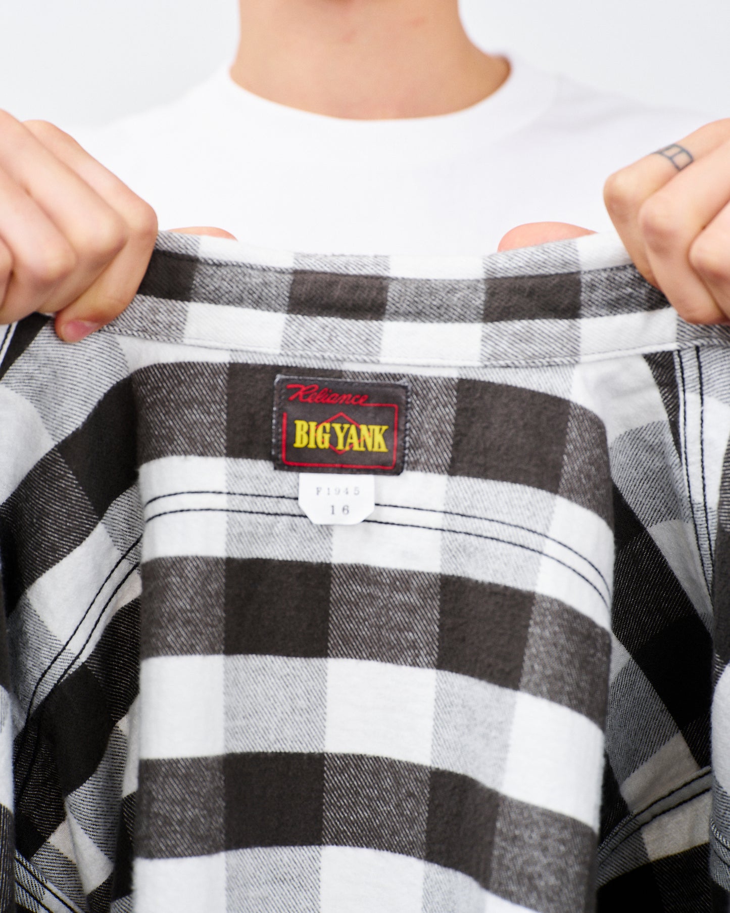 【 26SS 】BIGYANK Y1945 FLANNEL SHIRT BROCK CHECK / WHITE