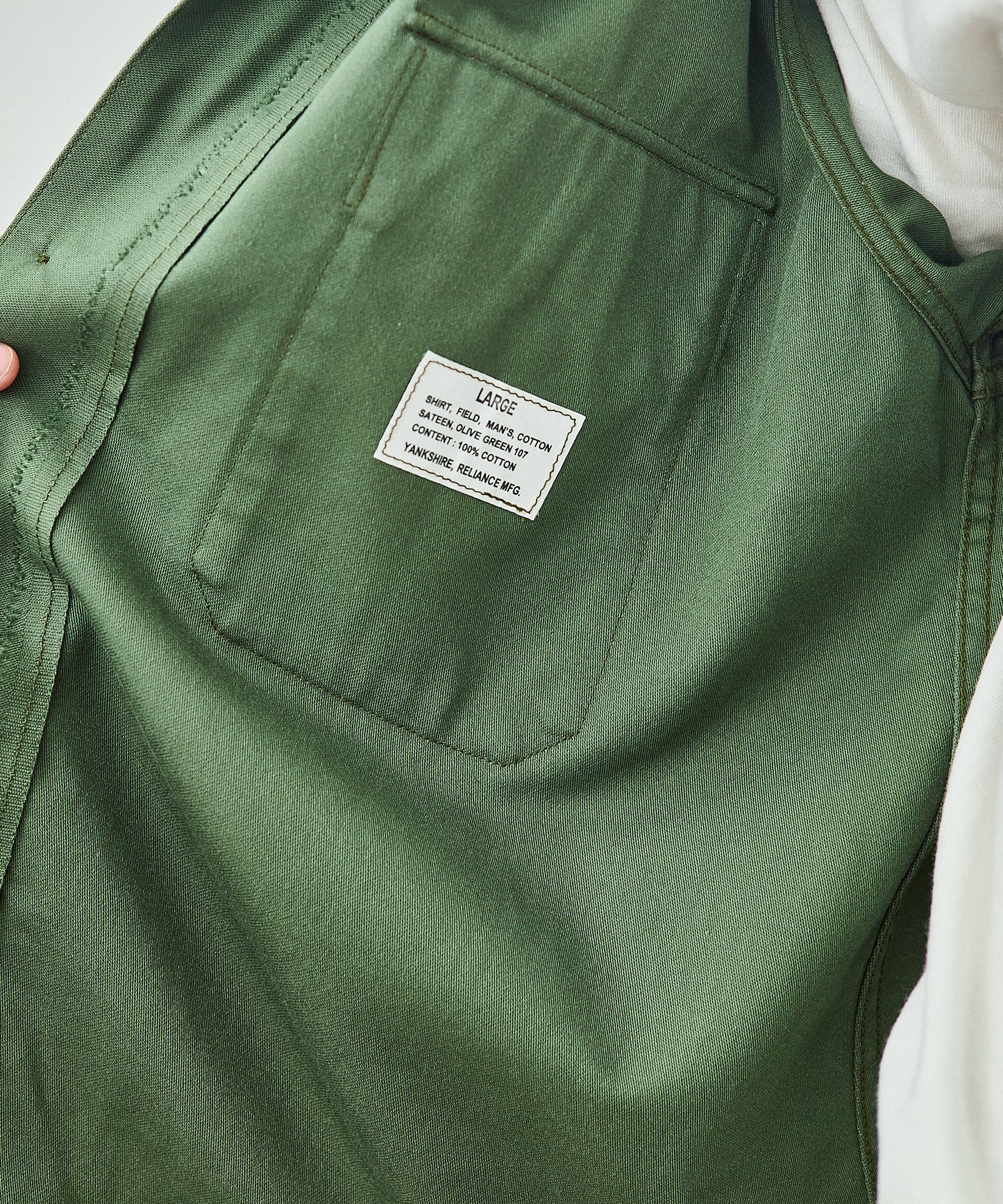 YANKSHIRE 1952 FIELD SHIRT VTG SATEEN / OLIVE