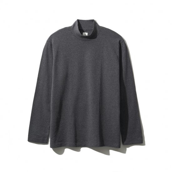 Anatomica mock neck tee l / s / charcoal