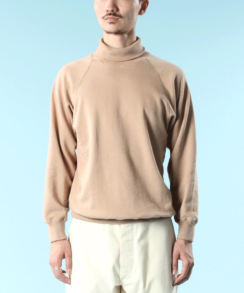 【 23SS新作 】ANATOMICA SWEAT RAGLAN TURTLE NECK / SAND