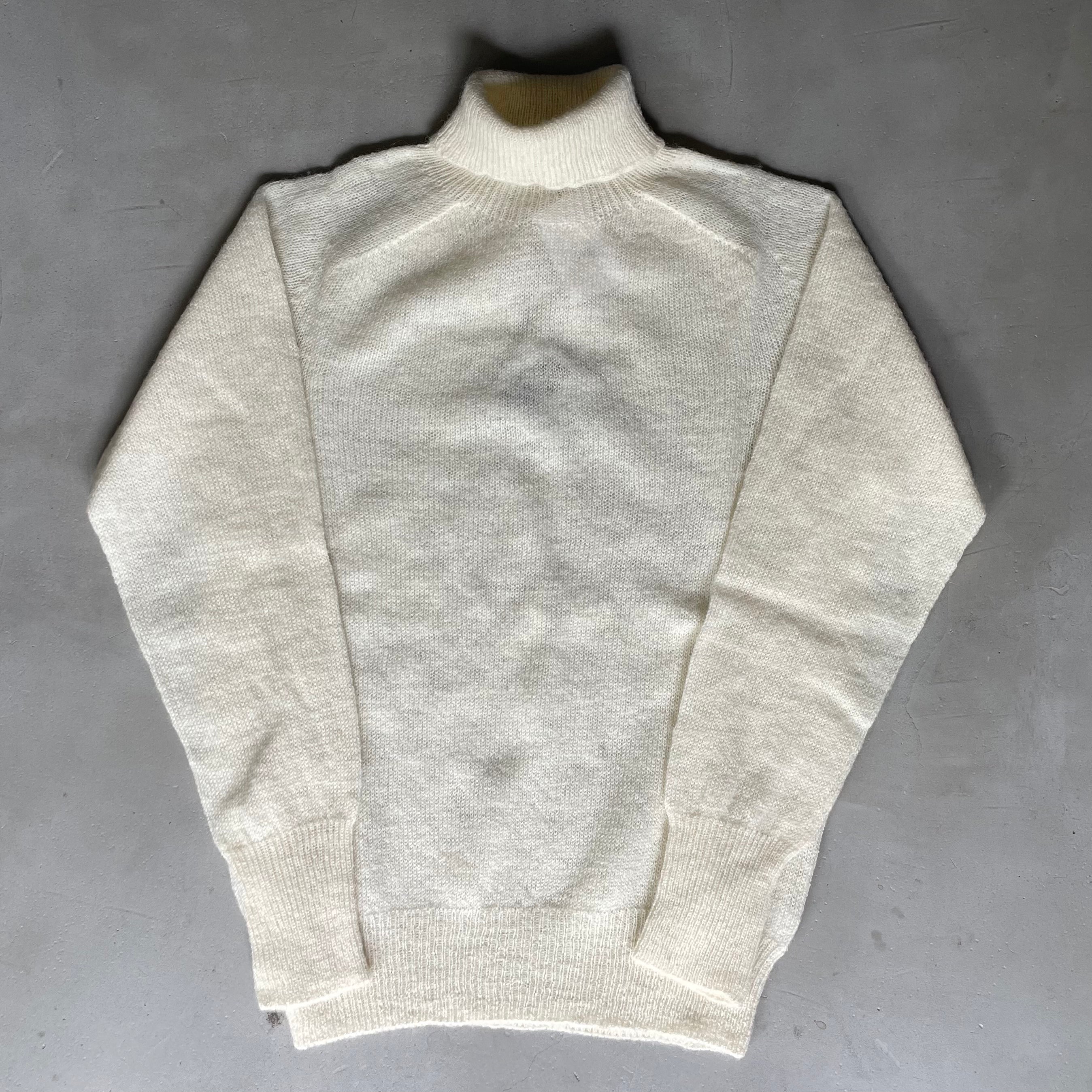 ANATOMICA 1PLY SHETLAND SWEATER TURTLE / WHITE – A ...