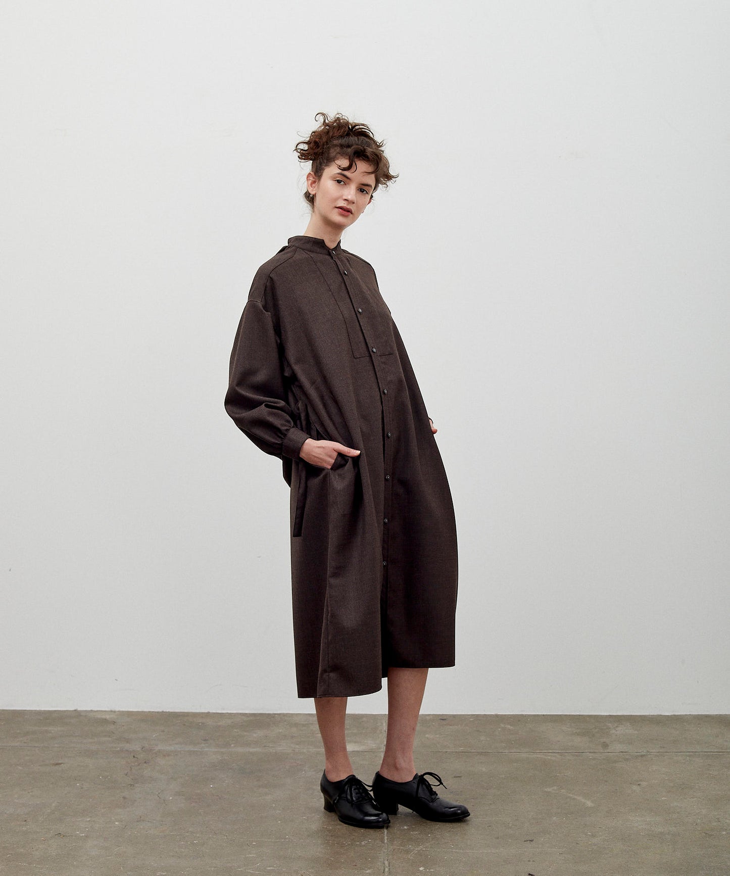 【 25FW 】ANATOMICA LADIES TUSCAN DRESS WOOL SERGE / BROWN