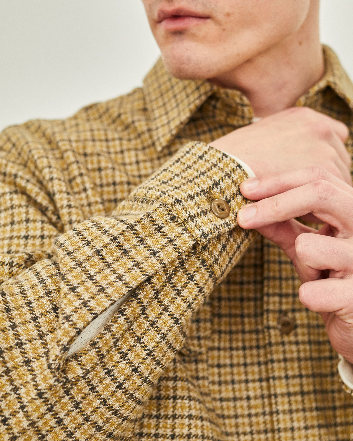 【 24FW 】BIGYANK ROGER SHIRT PLAID COTTON TWEED / BROWN