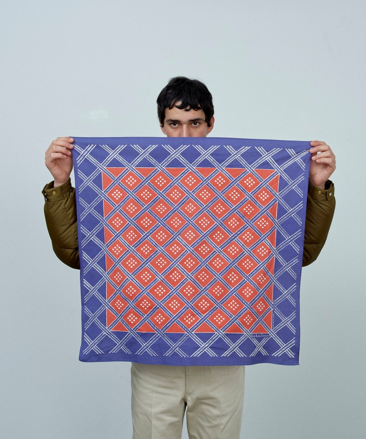 Anatomica緞面圍巾/ IK藍色