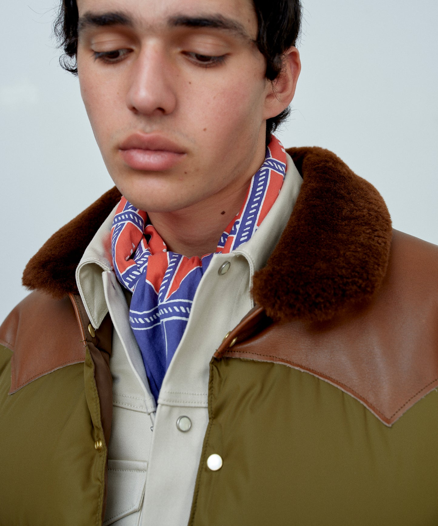 Anatomica緞面圍巾/ IK藍色