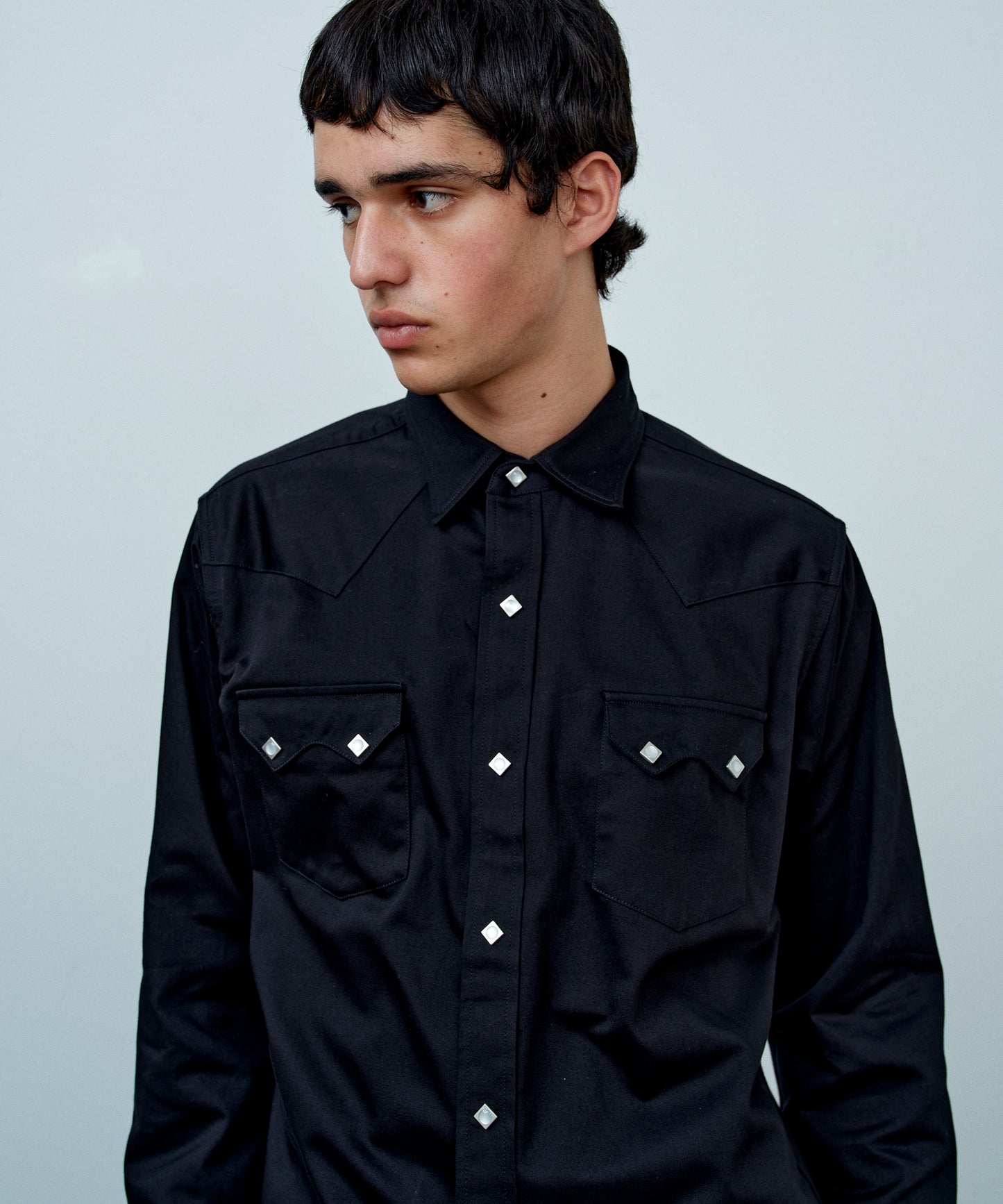 【 25FW 】ANATOMICA HARRISON SHIRT SATEEN / BLACK