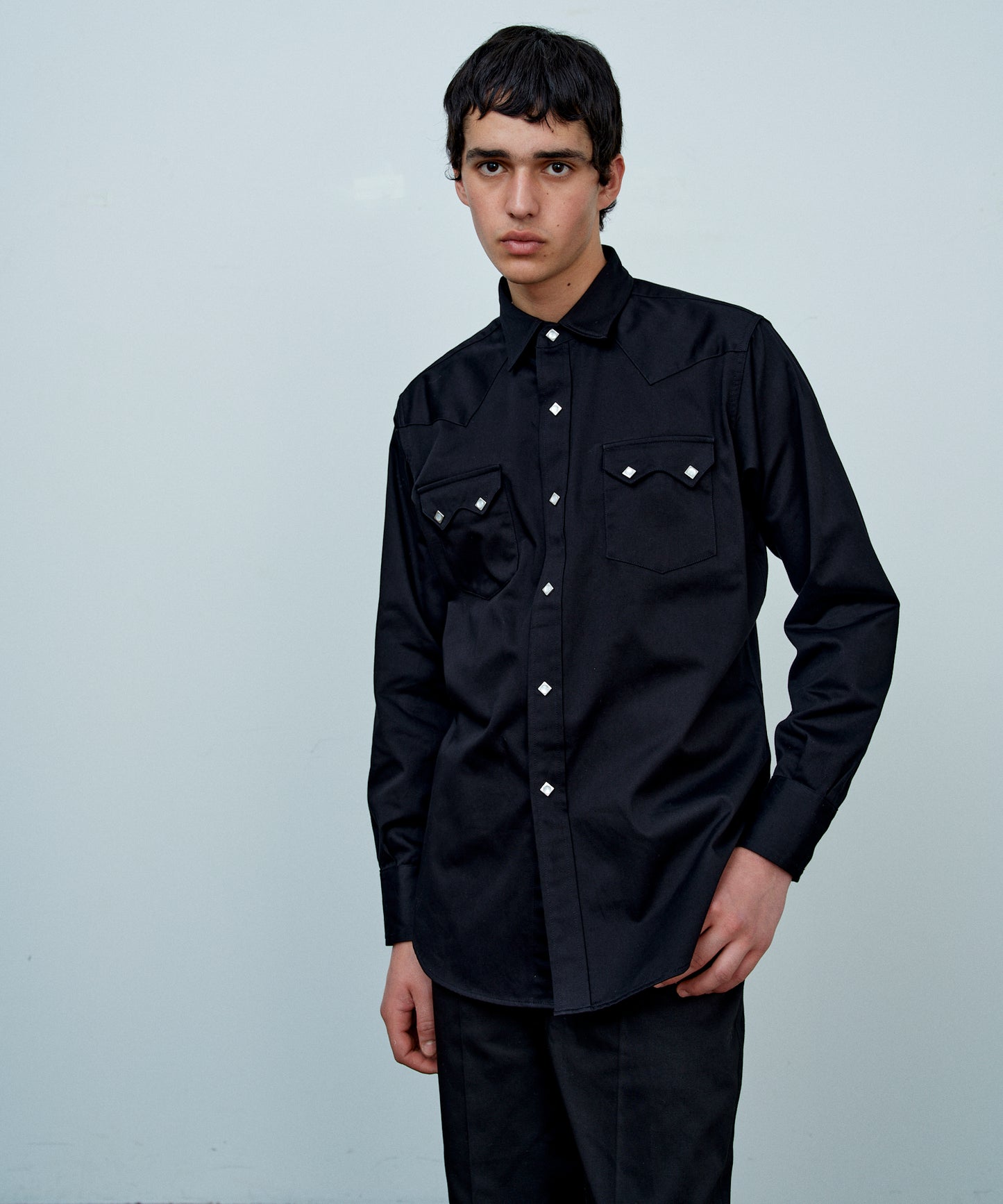 【 25FW 】ANATOMICA HARRISON SHIRT SATEEN / BLACK