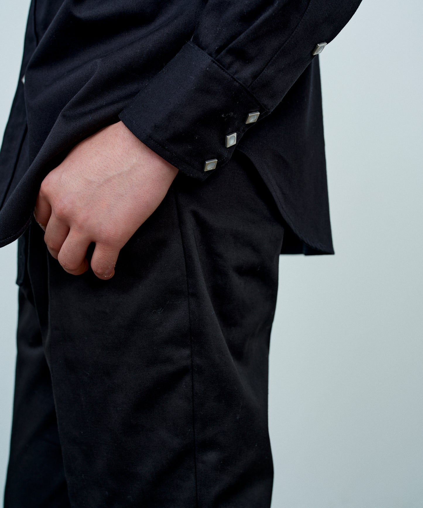 【 25FW 】ANATOMICA HARRISON SHIRT SATEEN / BLACK