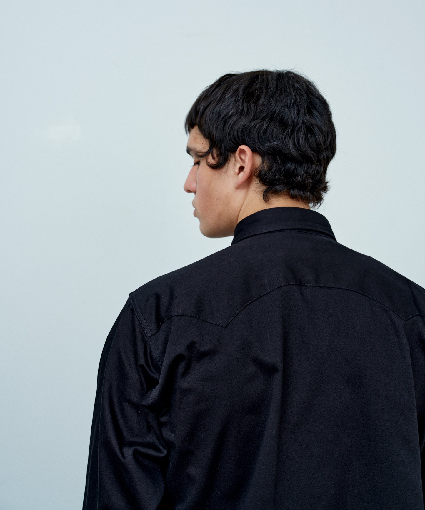 【 25FW 】ANATOMICA HARRISON SHIRT SATEEN / BLACK