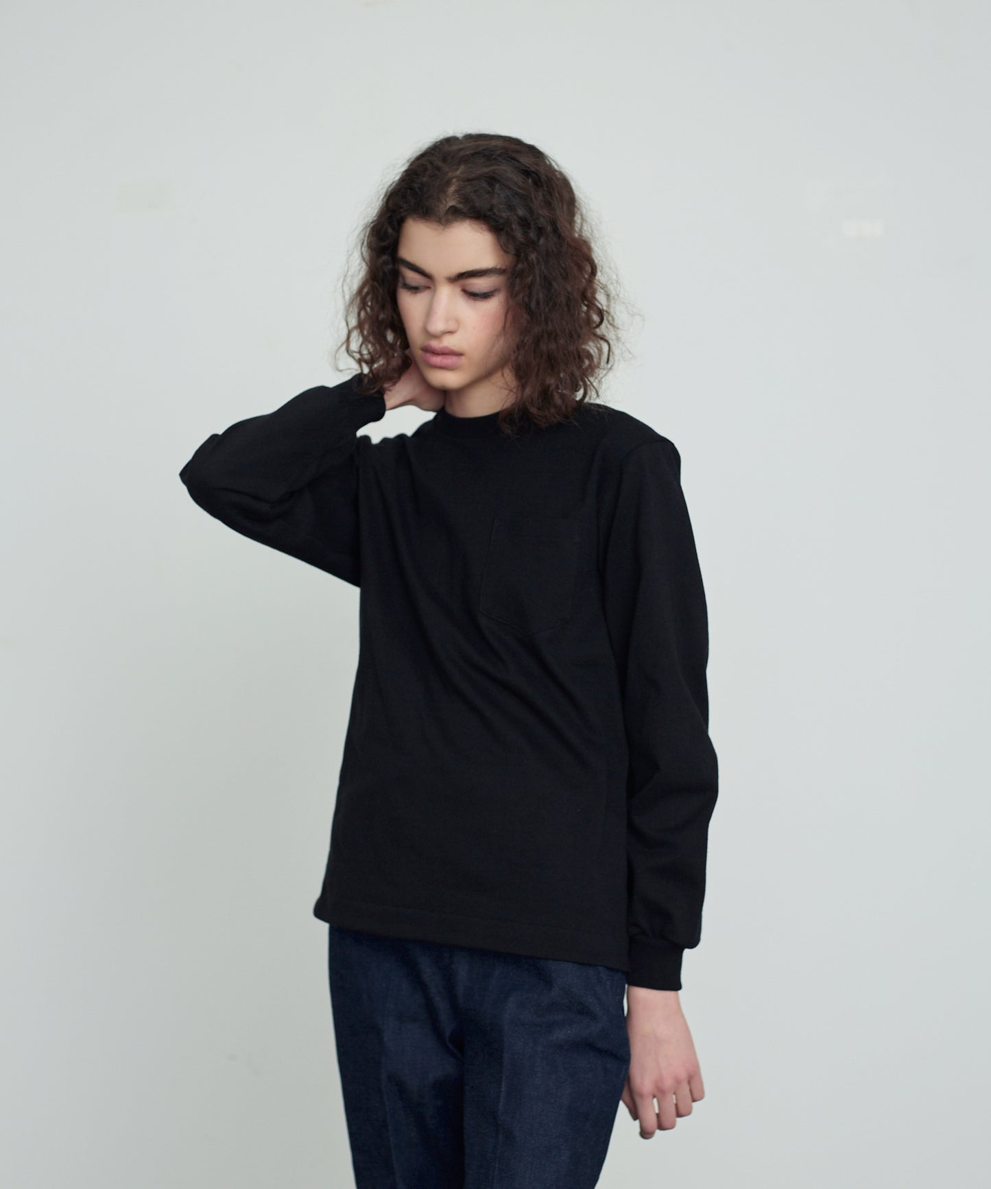 【 25FW 】ANATOMICA POCKET TEE L/S / BLACK