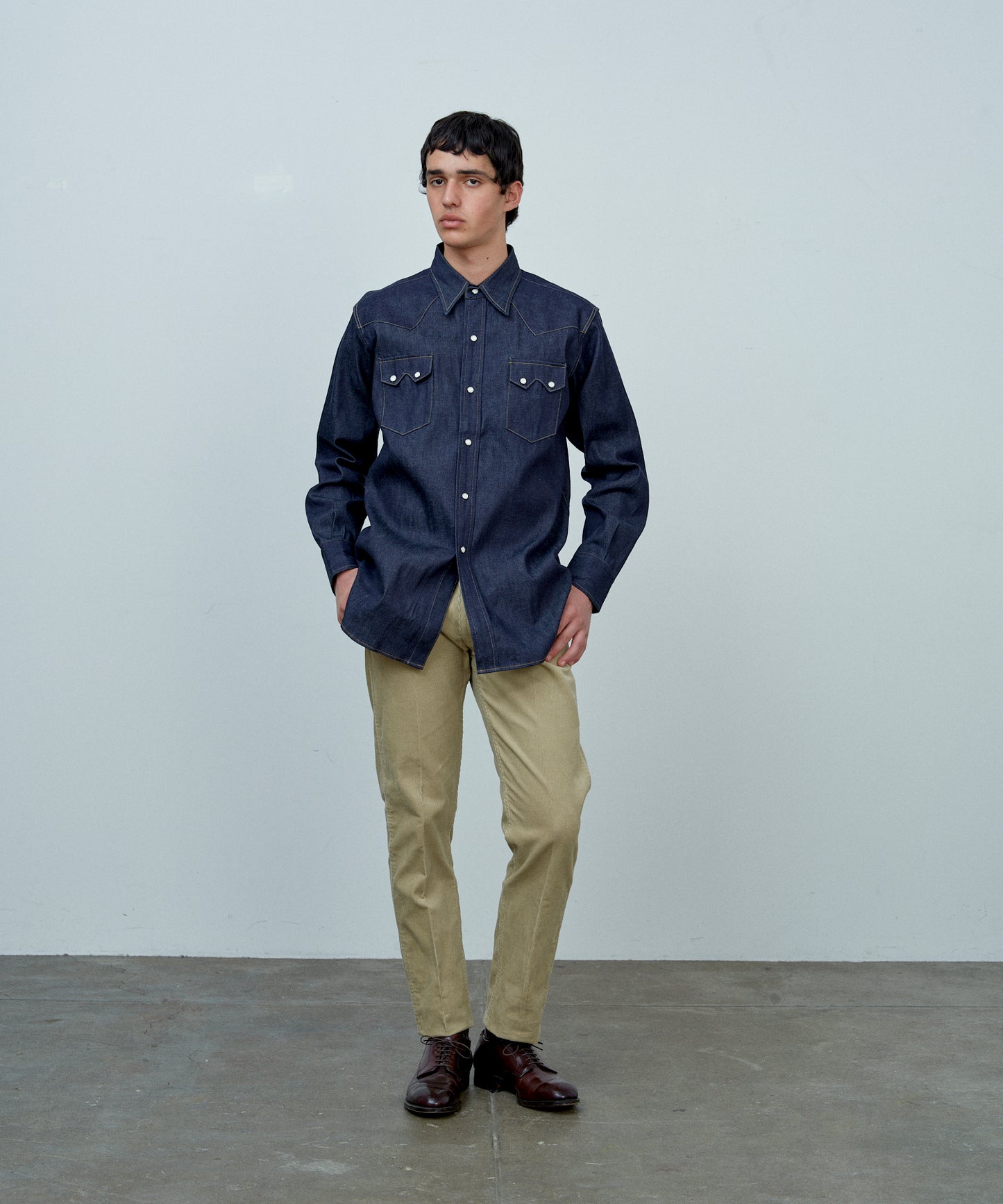 【 25FW 】ANATOMICA HARRISON SHIRT / INDIGO NON WASH