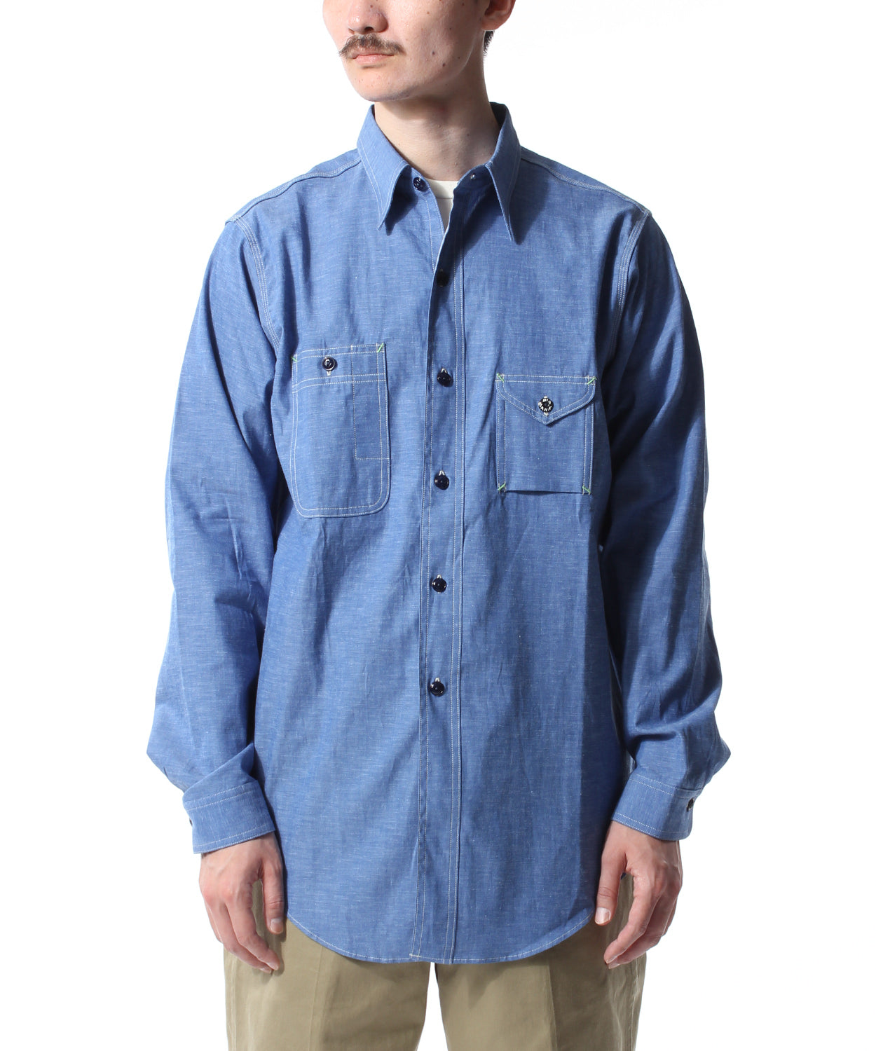 【 Restock 】BIGYANK M1935 WORK SHIRT CHAMBRAY / BLUE×GREY