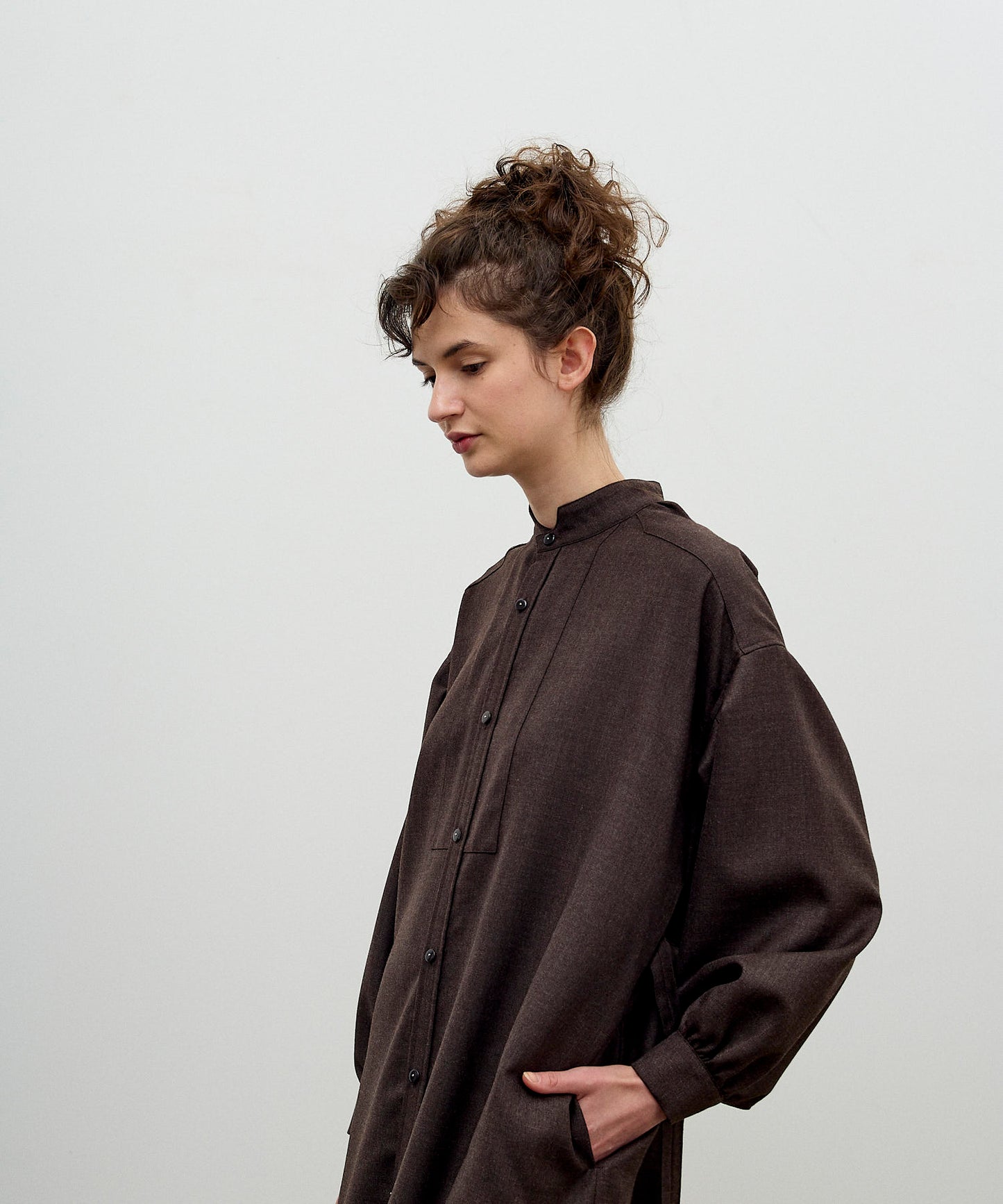 【 25FW 】ANATOMICA LADIES TUSCAN DRESS WOOL SERGE / BROWN