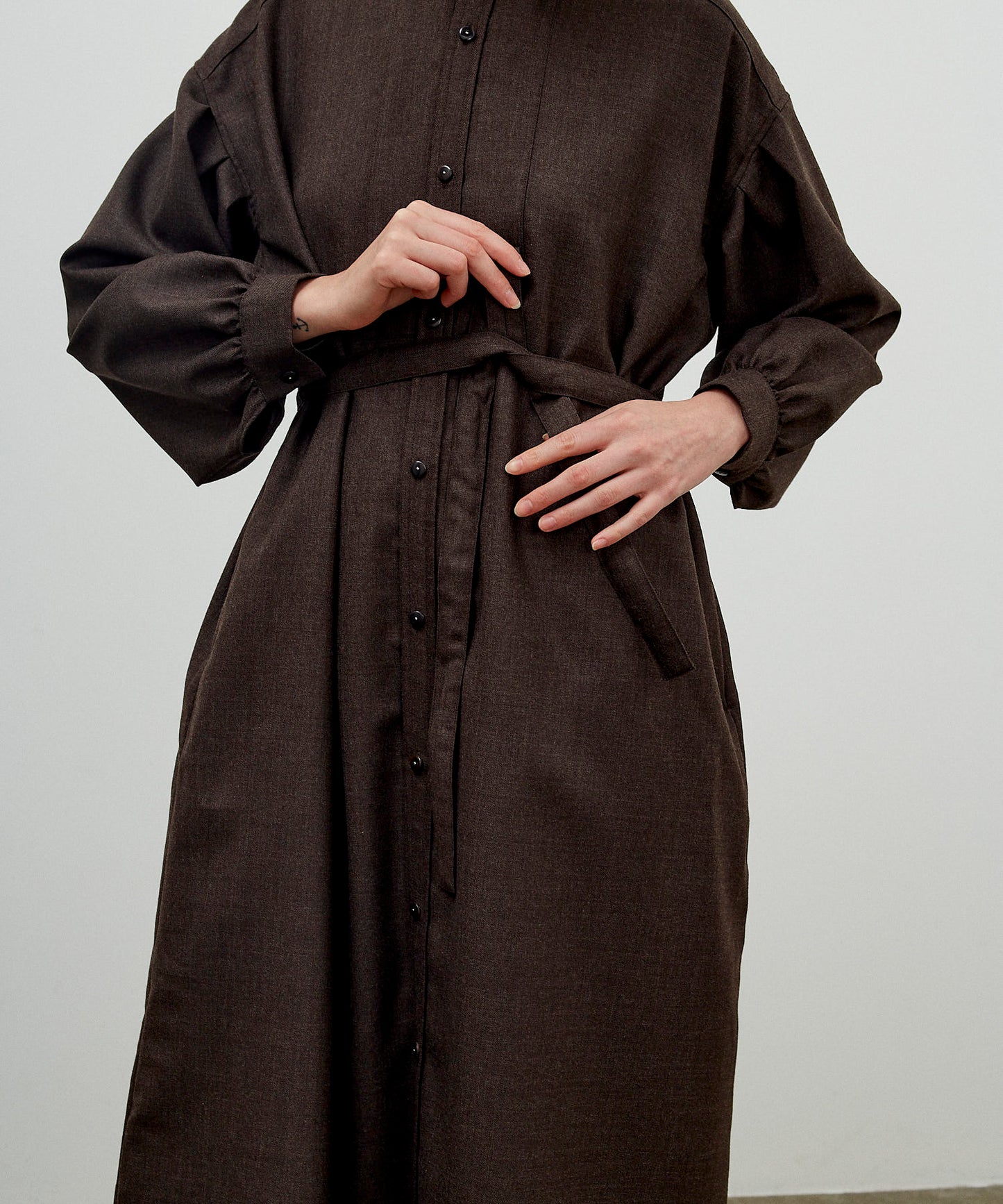 【 25FW 】ANATOMICA LADIES TUSCAN DRESS WOOL SERGE / BROWN