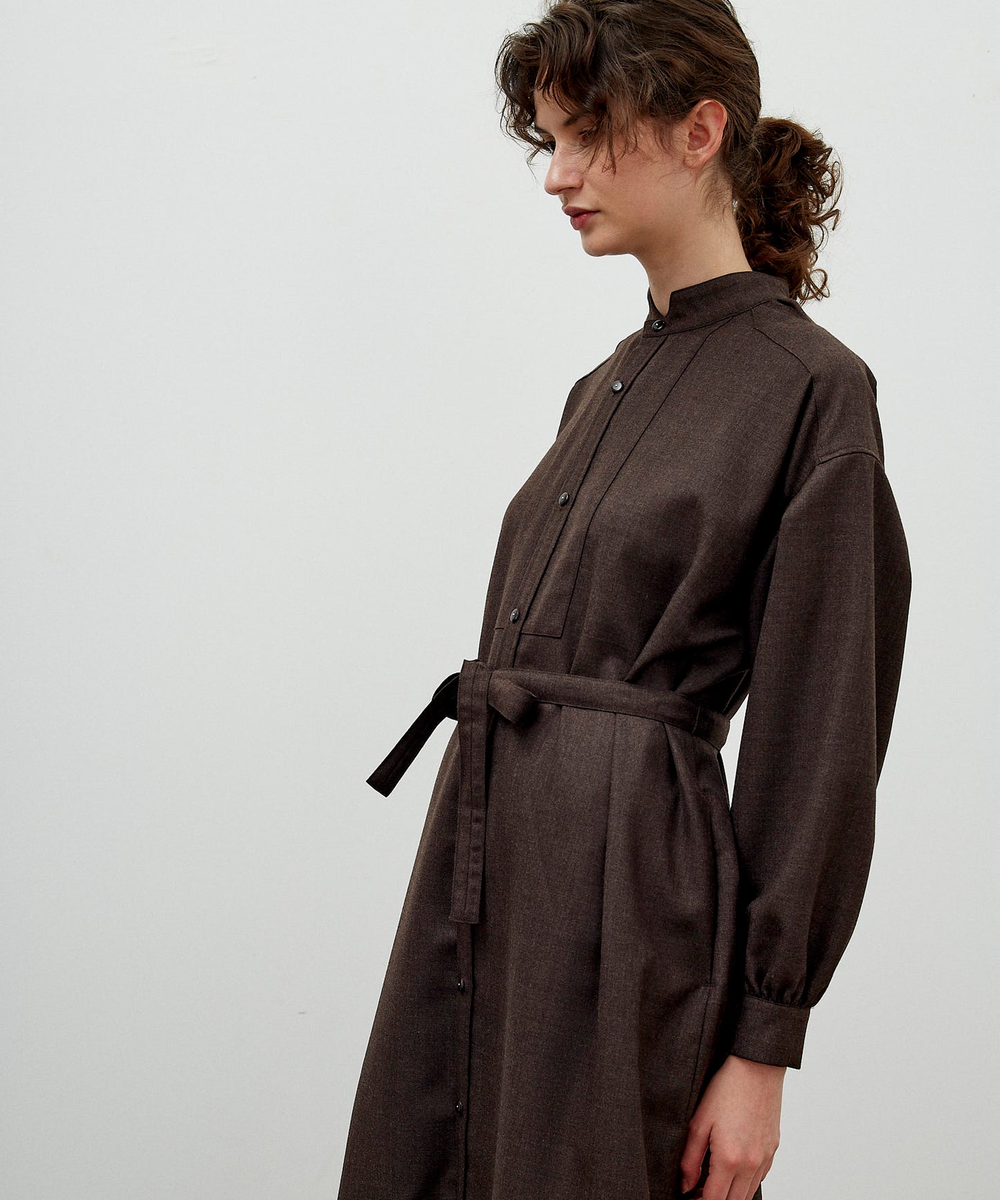 【 25FW 】ANATOMICA LADIES TUSCAN DRESS WOOL SERGE / BROWN