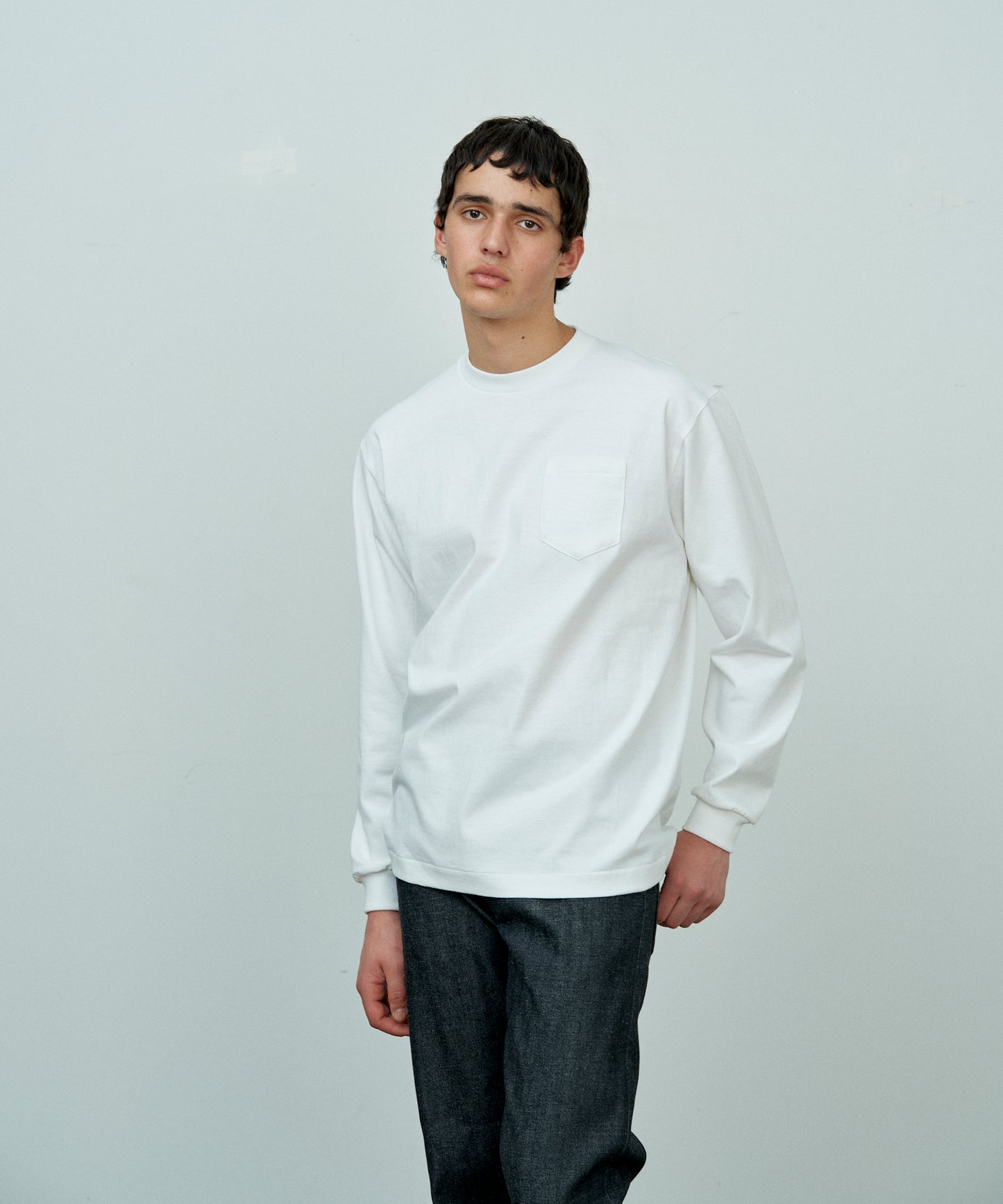 【 25FW 】ANATOMICA POCKET TEE L/S / WHITE