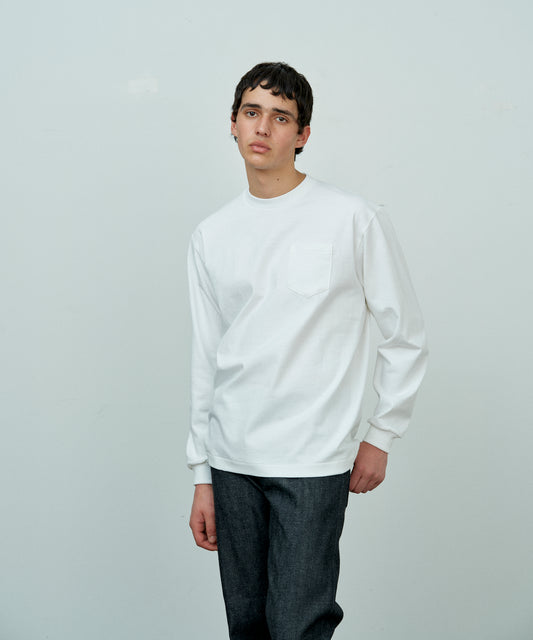 【 25FW 】ANATOMICA POCKET TEE L/S / WHITE