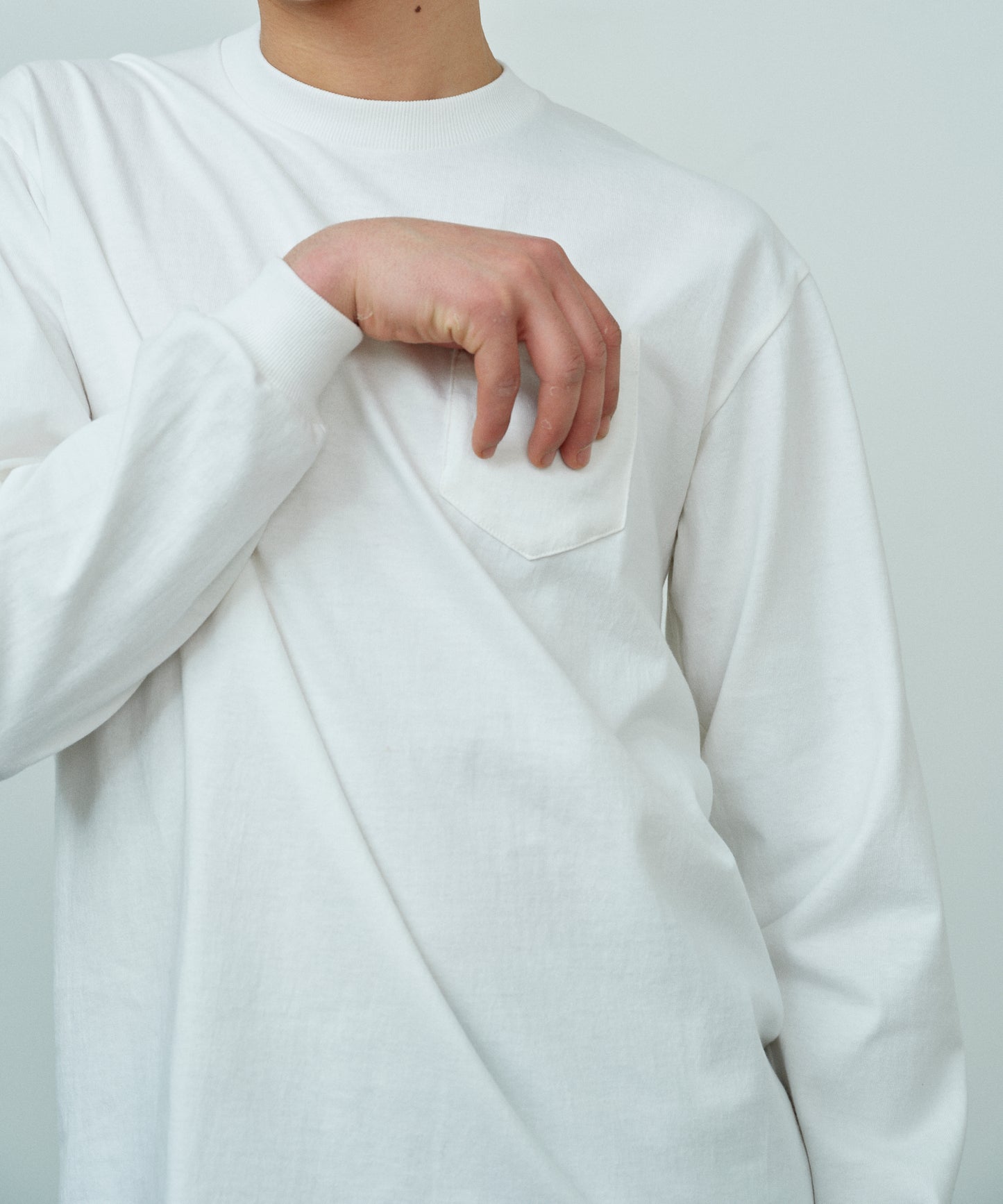 【 25FW 】ANATOMICA POCKET TEE L/S / WHITE