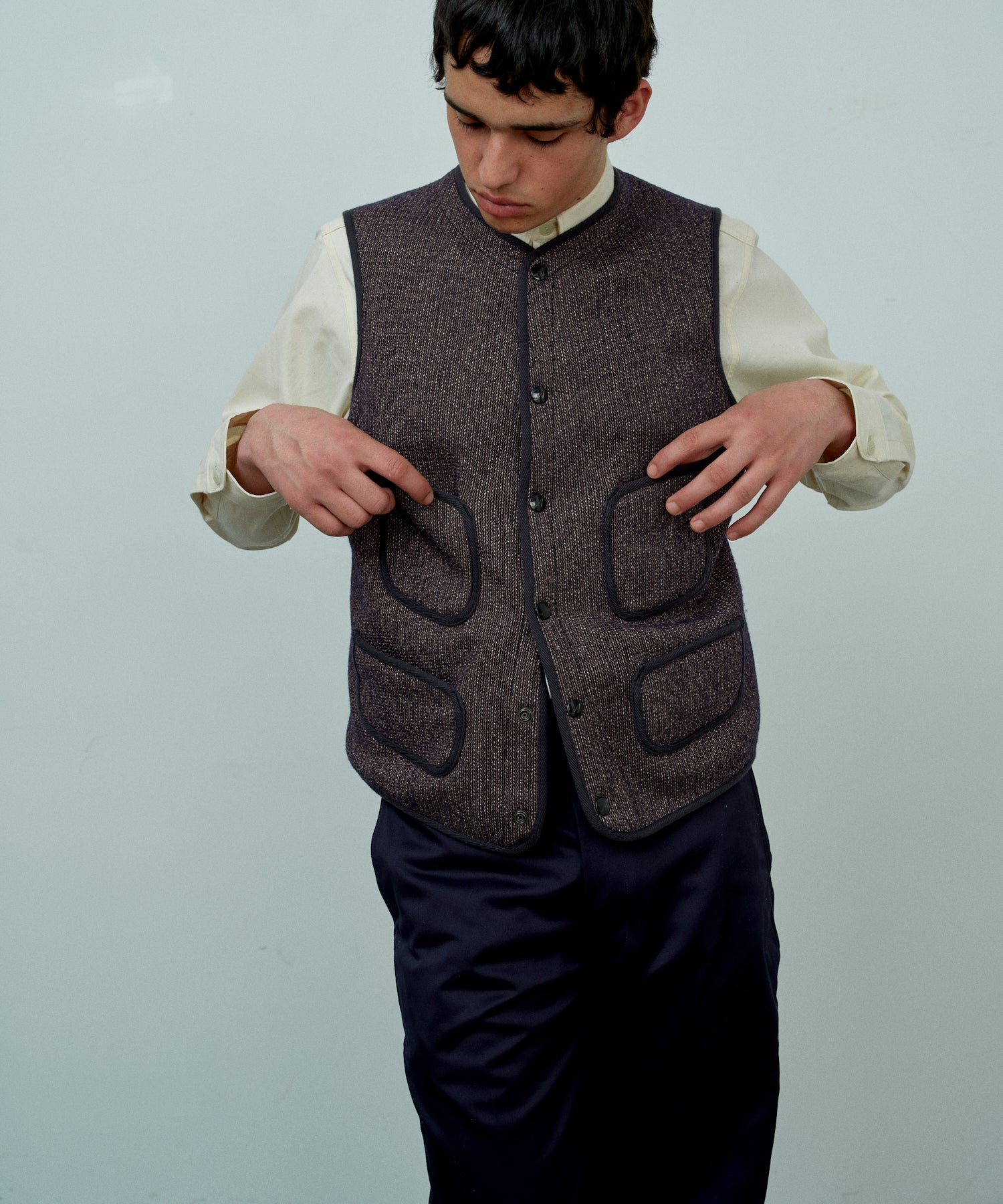 RESTOCK 】ANATOMICA BEACH CLOTH VEST / SALT&PEPPER – A'r11551