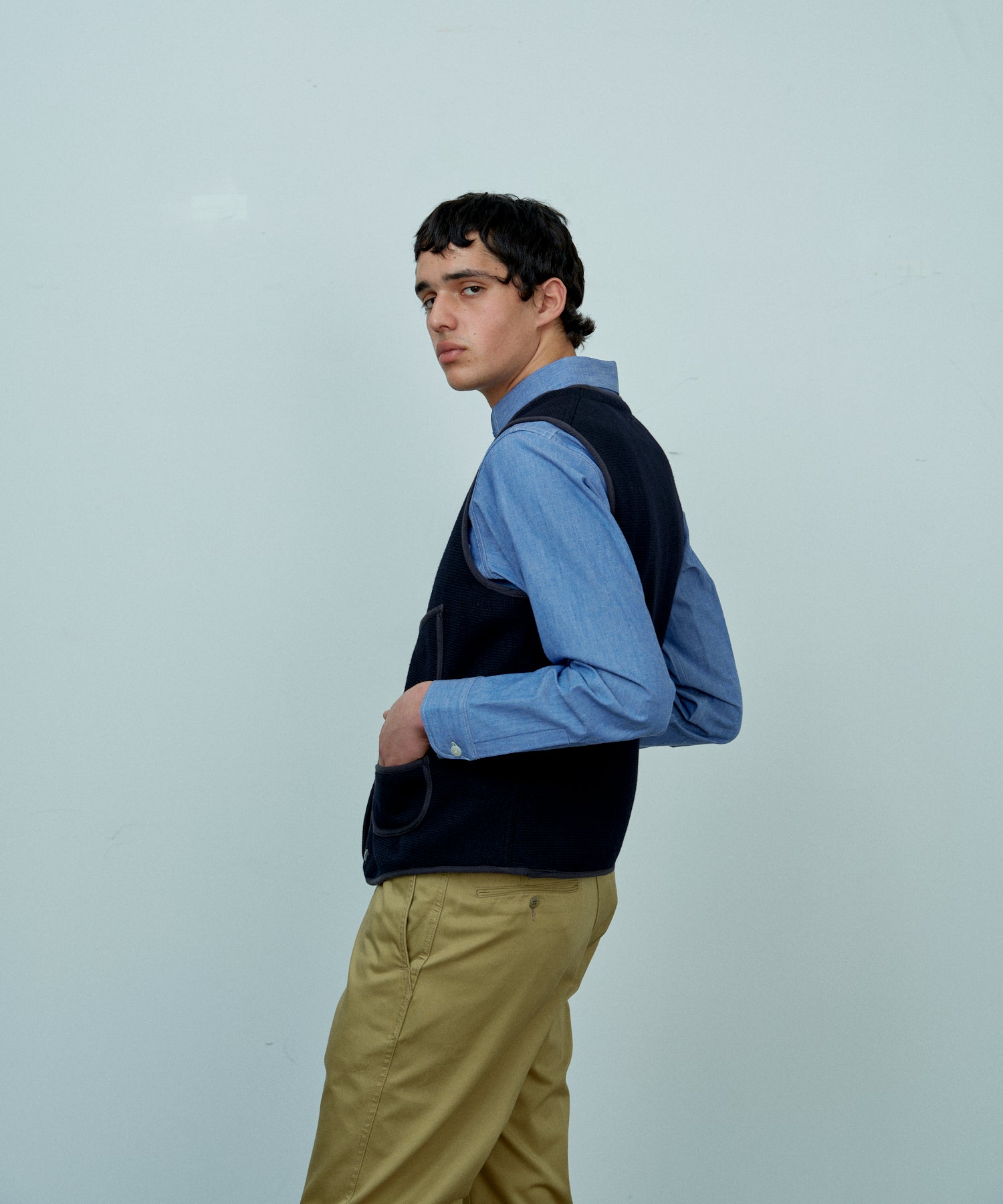 RESTOCK 】ANATOMICA BEACH CLOTH VEST / DARK NAVY – A'r11551