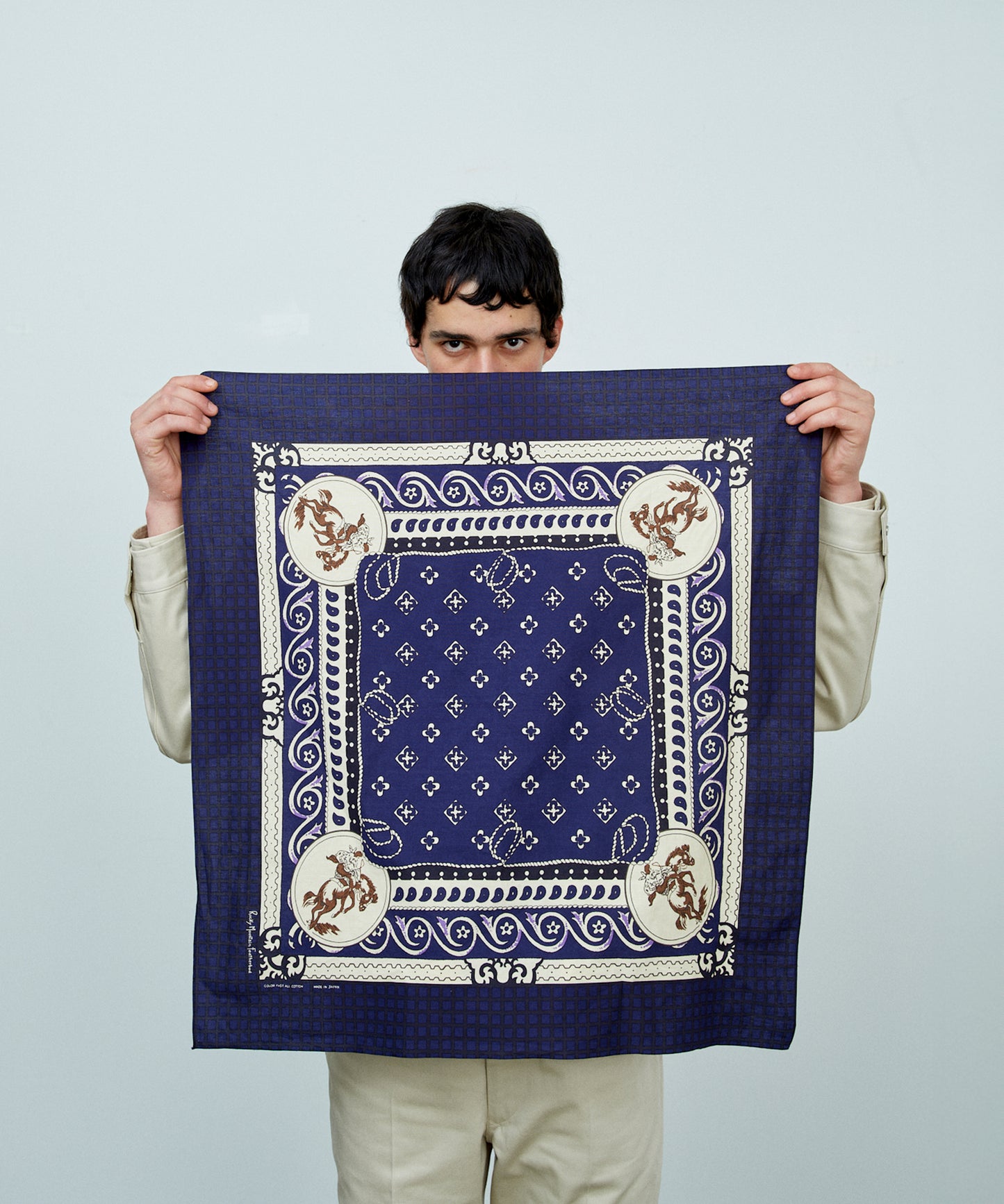 Anatomica緞面圍巾/ IK藍色