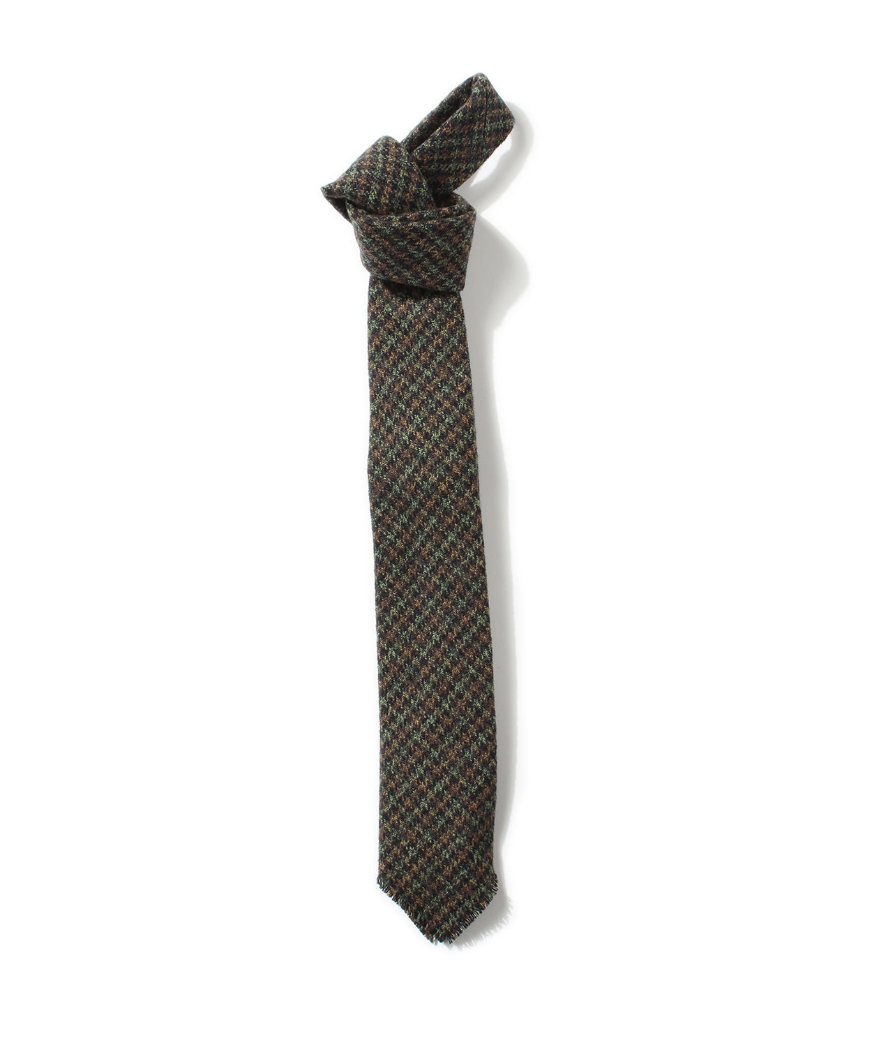 ANATOMICA HAND FRINGE TIE COTTON TWEED / BLACK