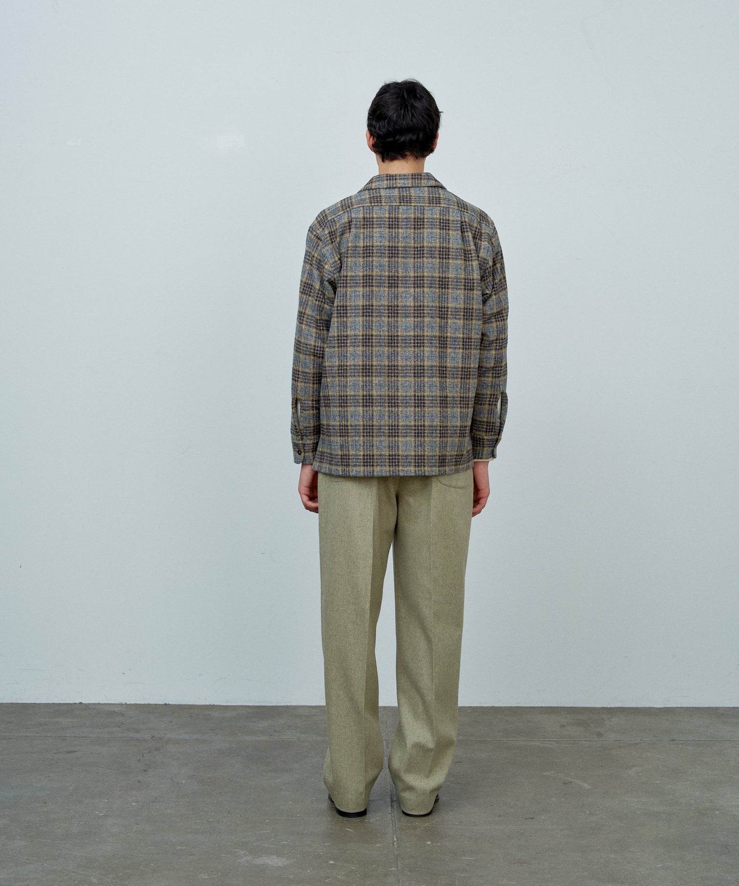 【 25FW 】BIGYANK ROGER SHIRT PLAID COTTON TWEED / GREY