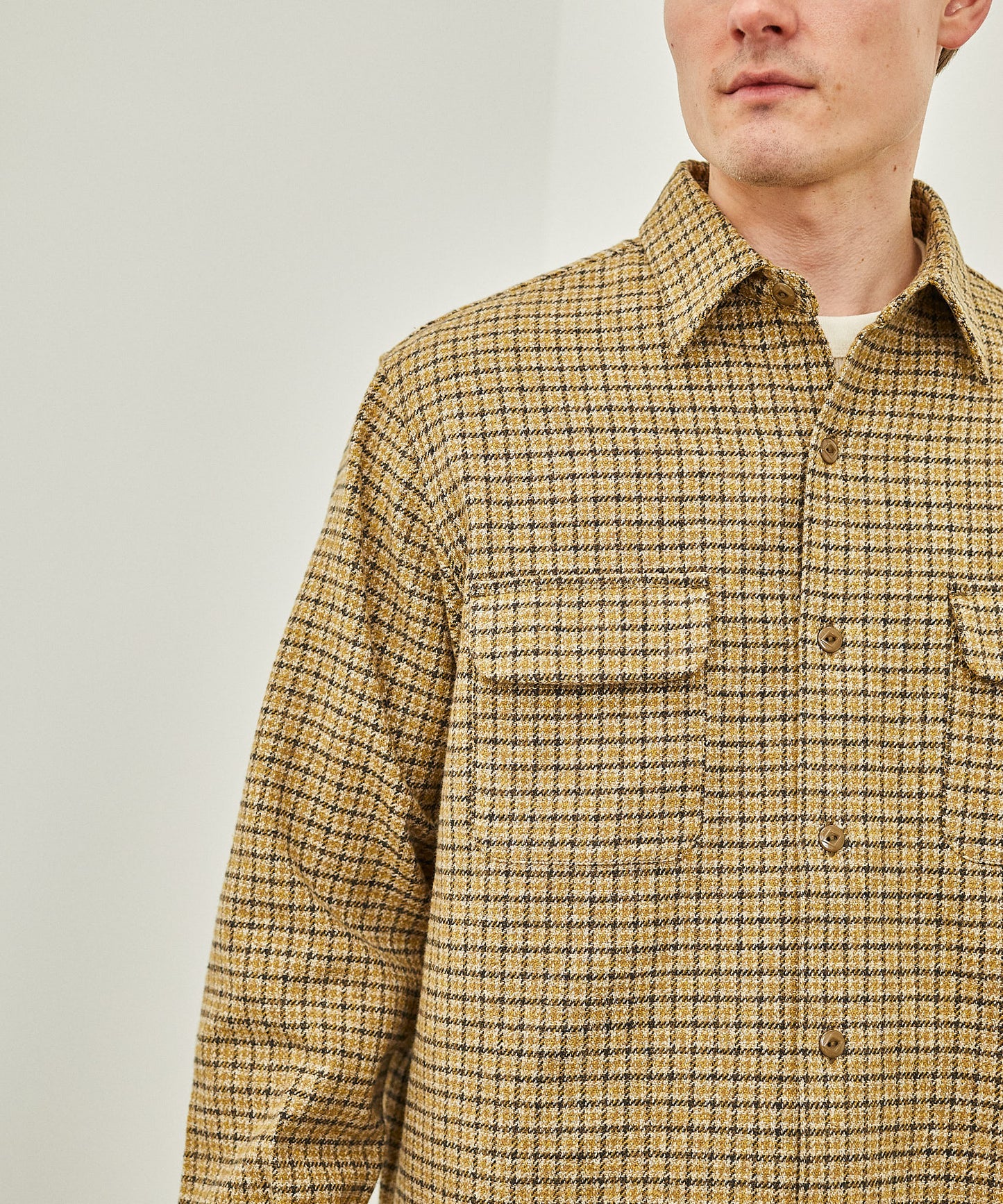 【 24FW 】BIGYANK ROGER SHIRT PLAID COTTON TWEED / BROWN