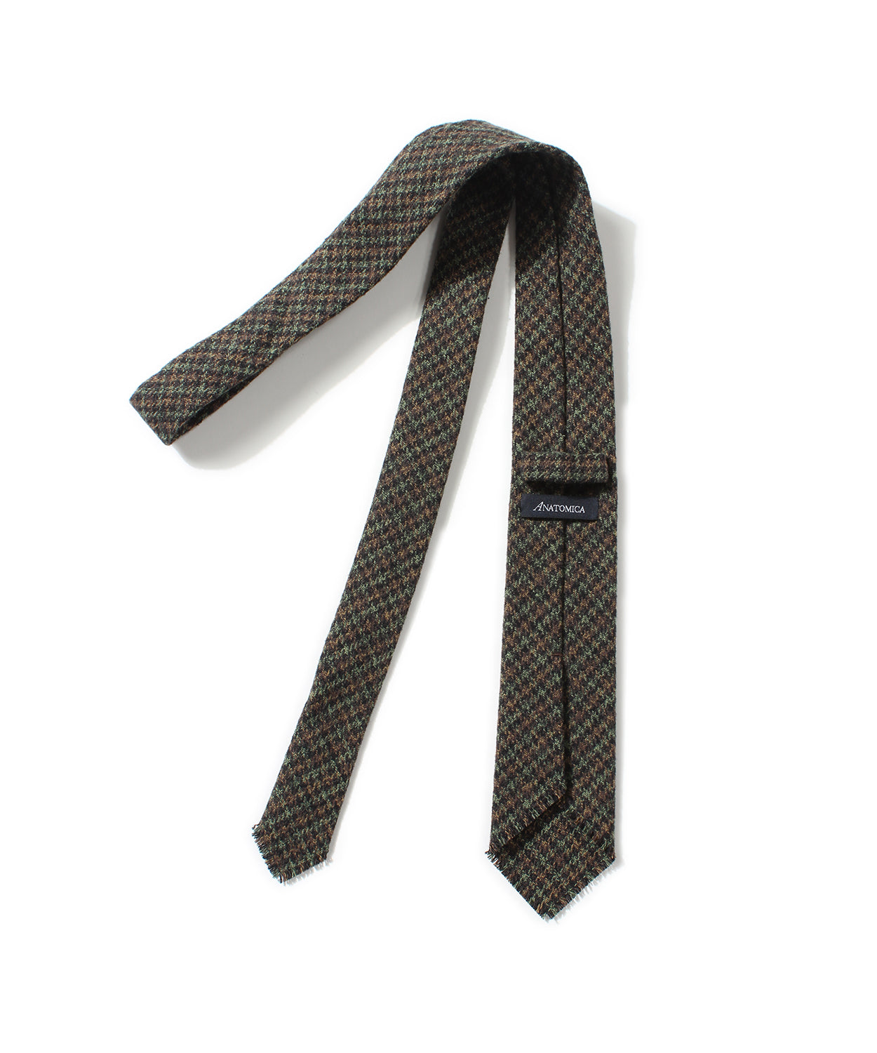 ANATOMICA HAND FRINGE TIE COTTON TWEED / BLACK