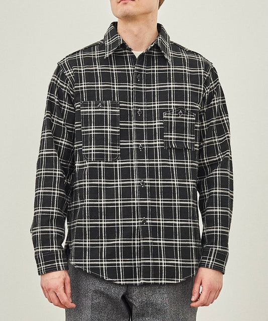 【 24FW 】BIGYANK 1942 SHIRT PLAID FLANNEL / BLACK