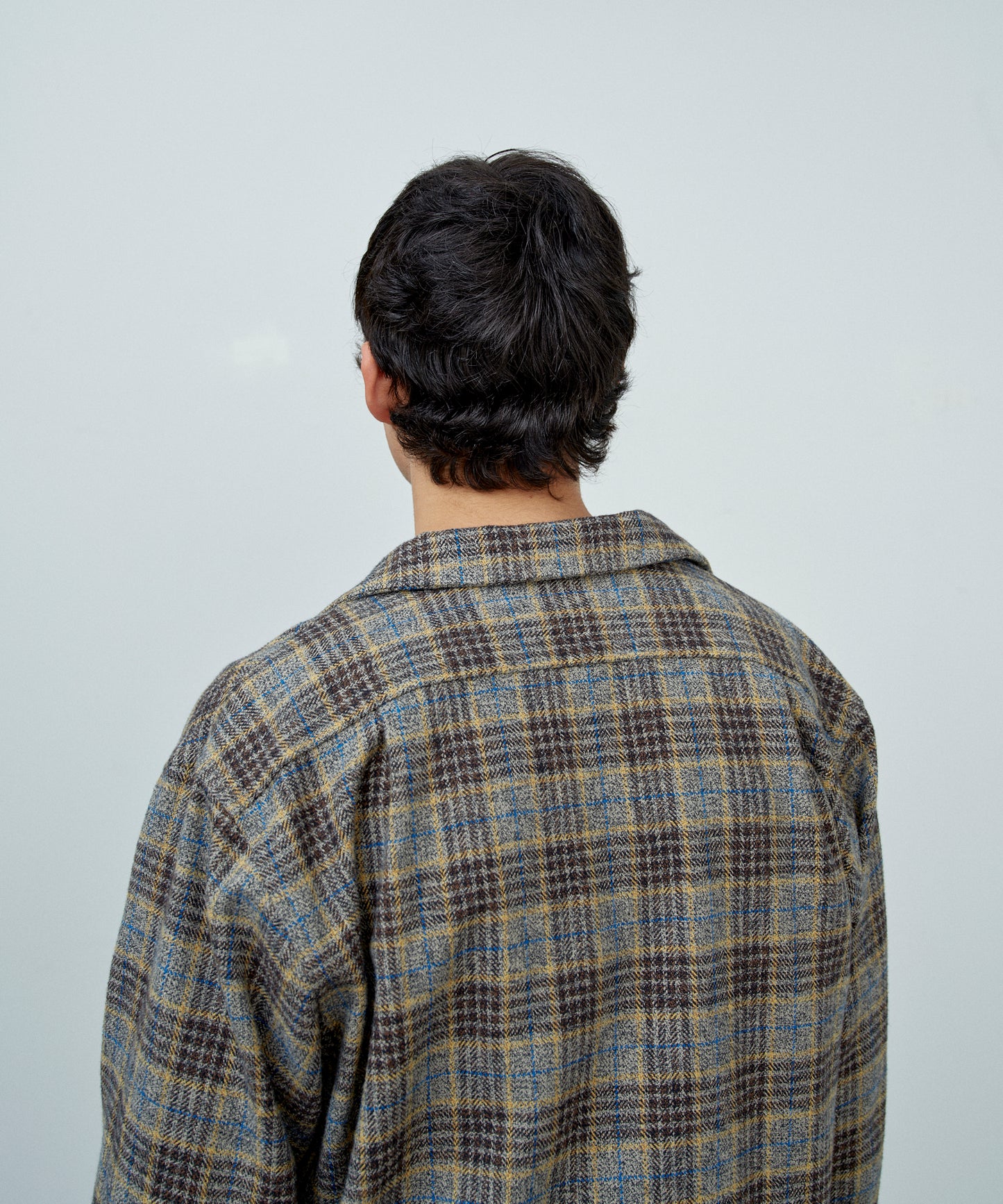 【 25FW 】BIGYANK ROGER SHIRT PLAID COTTON TWEED / GREY