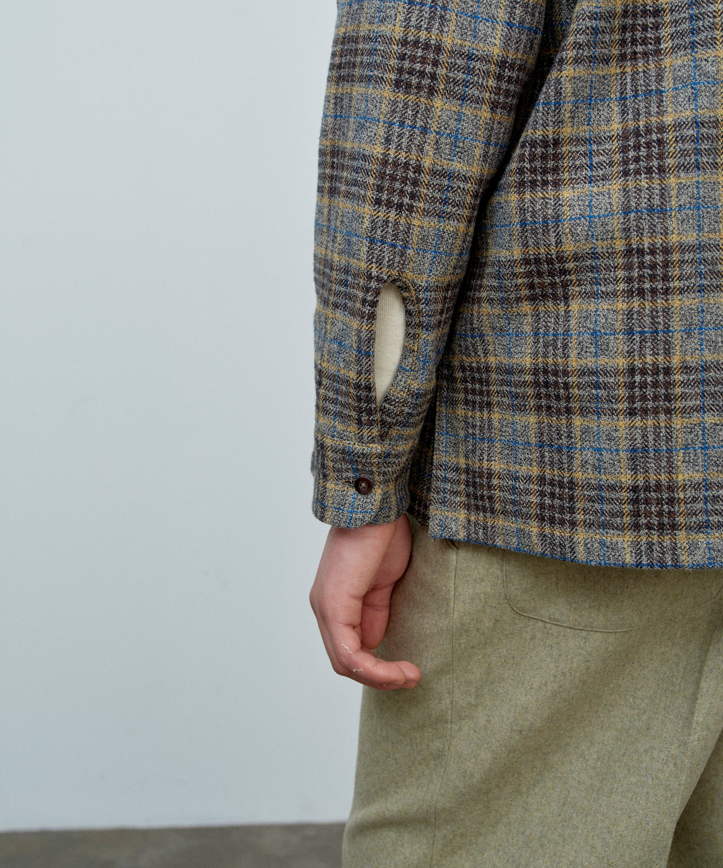 【 25FW 】BIGYANK ROGER SHIRT PLAID COTTON TWEED / GREY