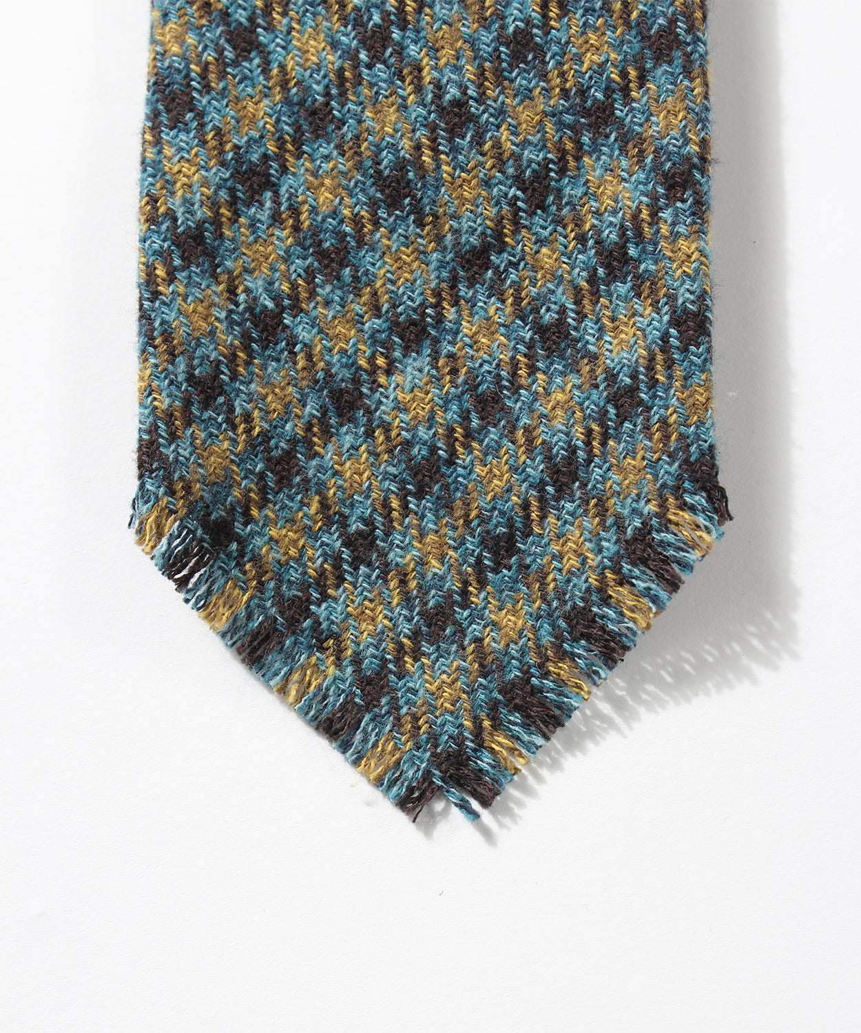 ANATOMICA HAND FRINGE TIE COTTON TWEED / BLUE