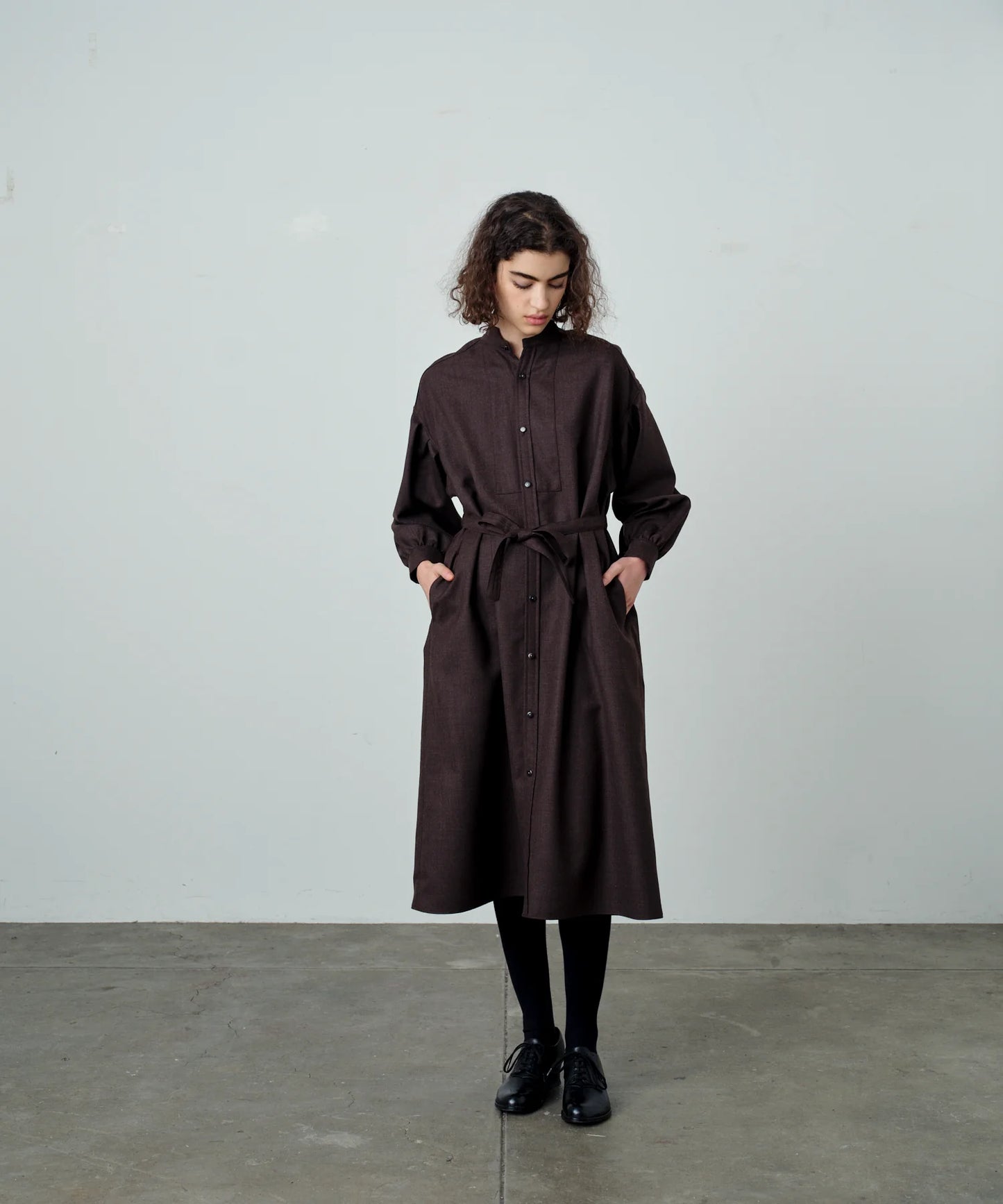 【 25FW 】ANATOMICA LADIES TUSCAN DRESS WOOL SERGE / BROWN