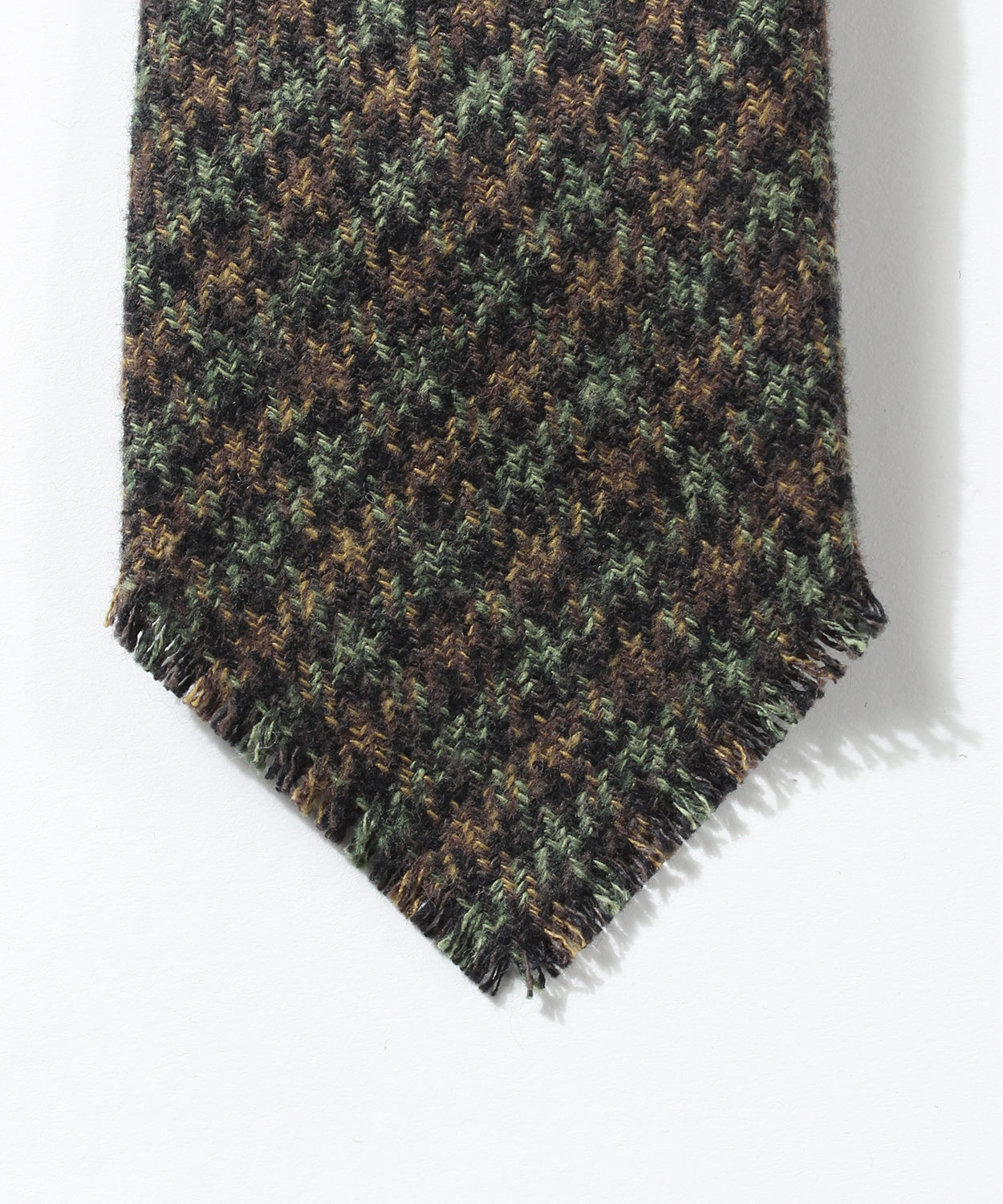 ANATOMICA HAND FRINGE TIE COTTON TWEED / BLACK