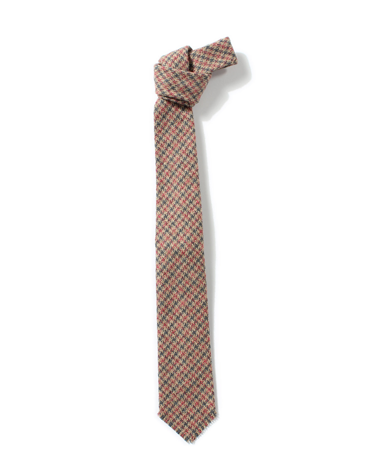 ANATOMICA HAND FRINGE TIE COTTON TWEED / PINK