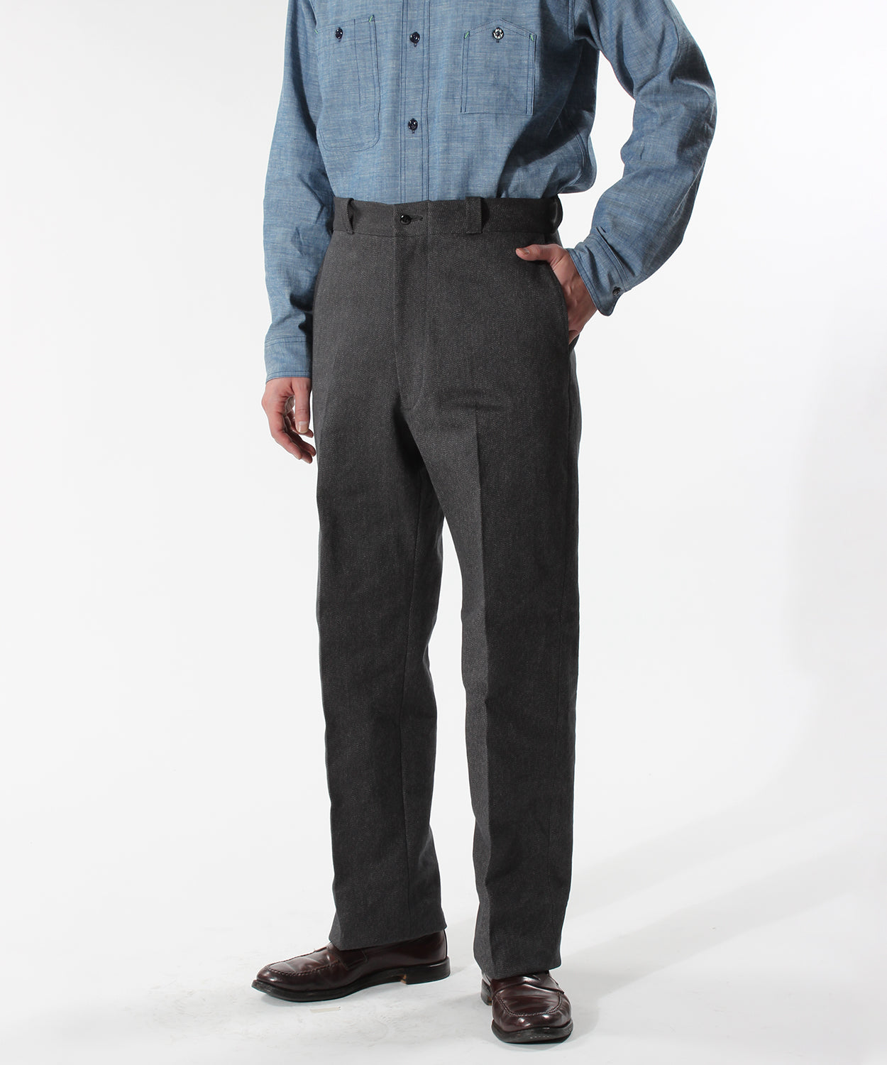 【 24FW 】YANKSHIRE 1963 TROUSERS HEATHER CHAMBRAY