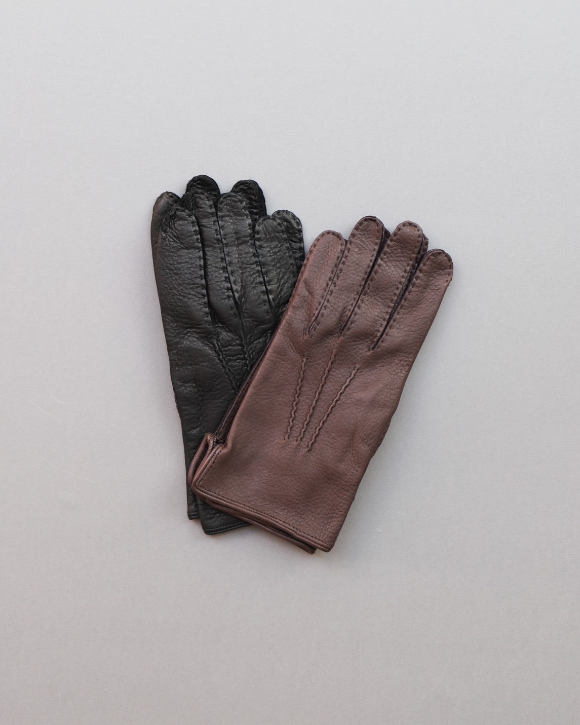 ANATOMICA POUJADE GLOVES DEERSKIN UNLINED / D.BROWN