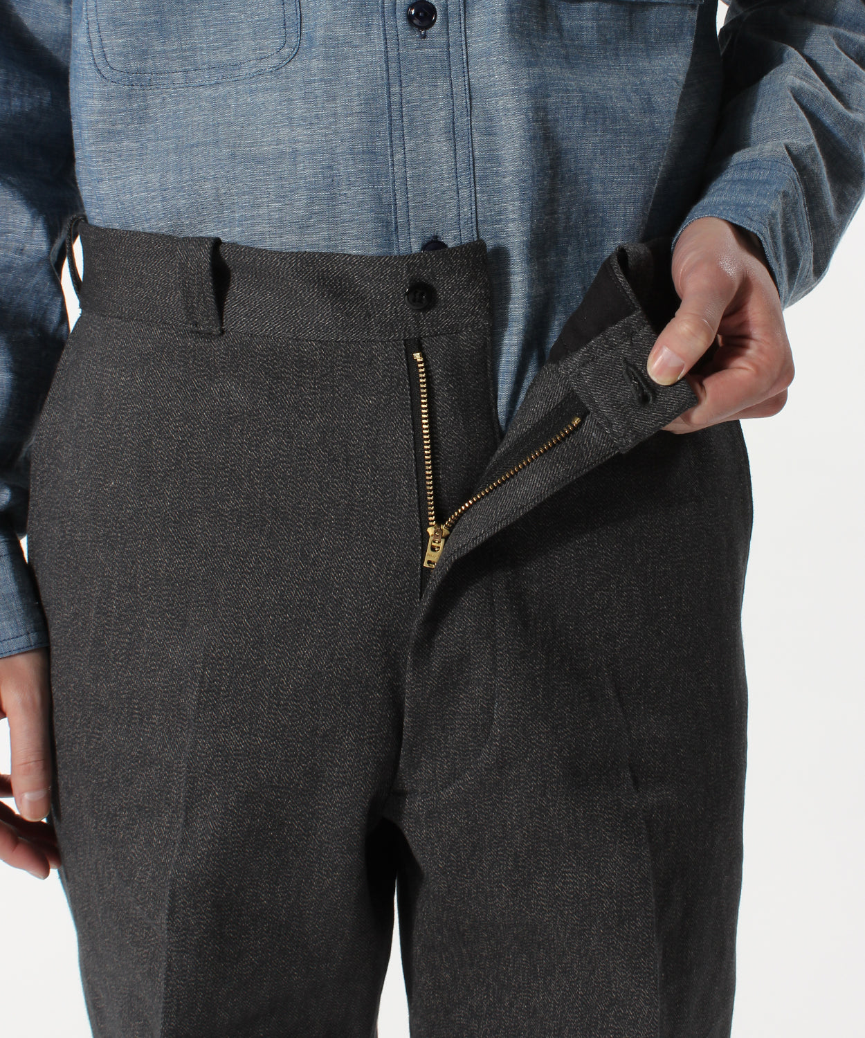 【 24FW 】YANKSHIRE 1963 TROUSERS HEATHER CHAMBRAY