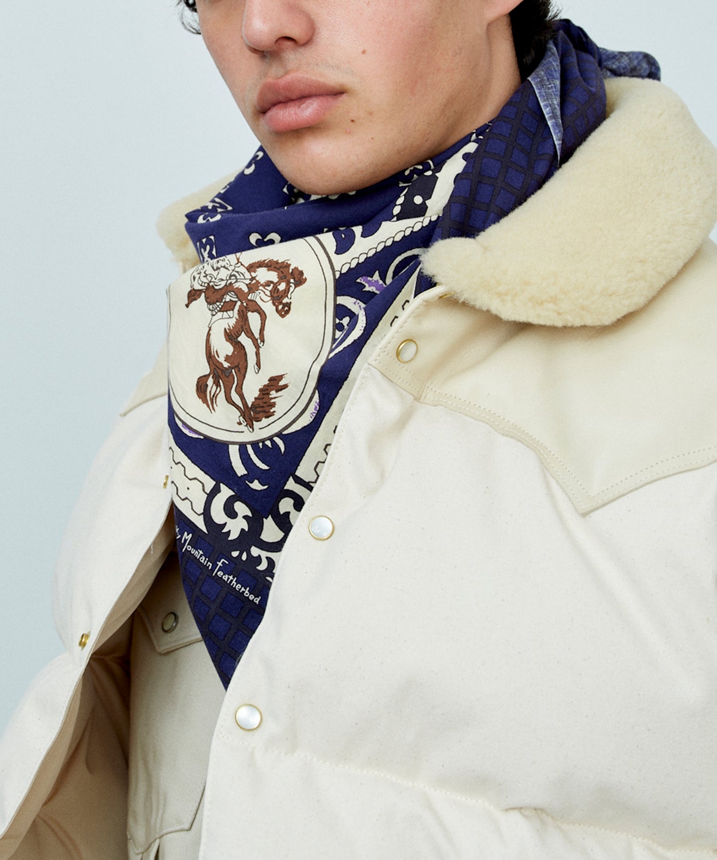 Anatomica緞面圍巾/ IK藍色