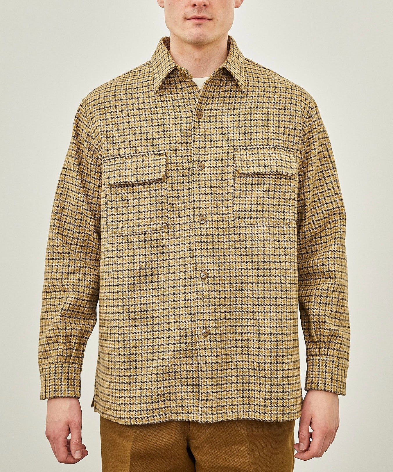 【 24FW 】BIGYANK ROGER SHIRT PLAID COTTON TWEED / BROWN