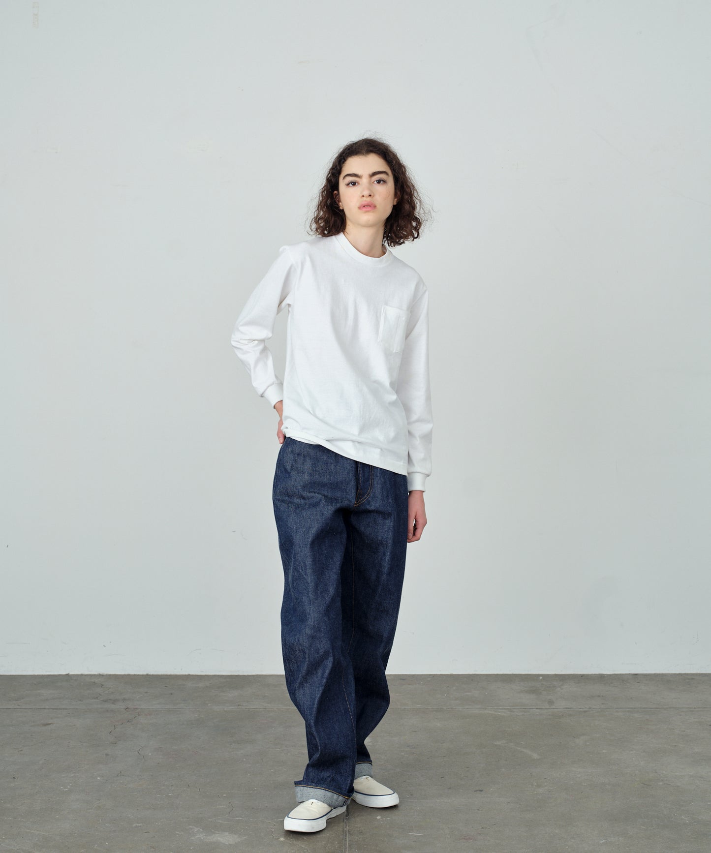【 25FW 】ANATOMICA POCKET TEE L/S / WHITE