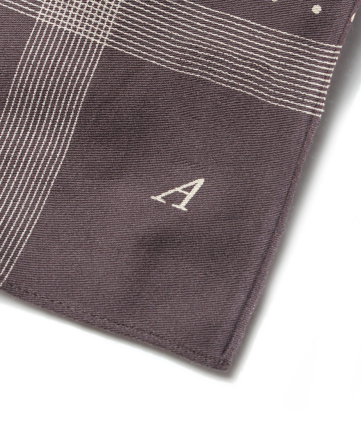 ANATOMICA SATIN SCARF STRIPE DOT / BROWN