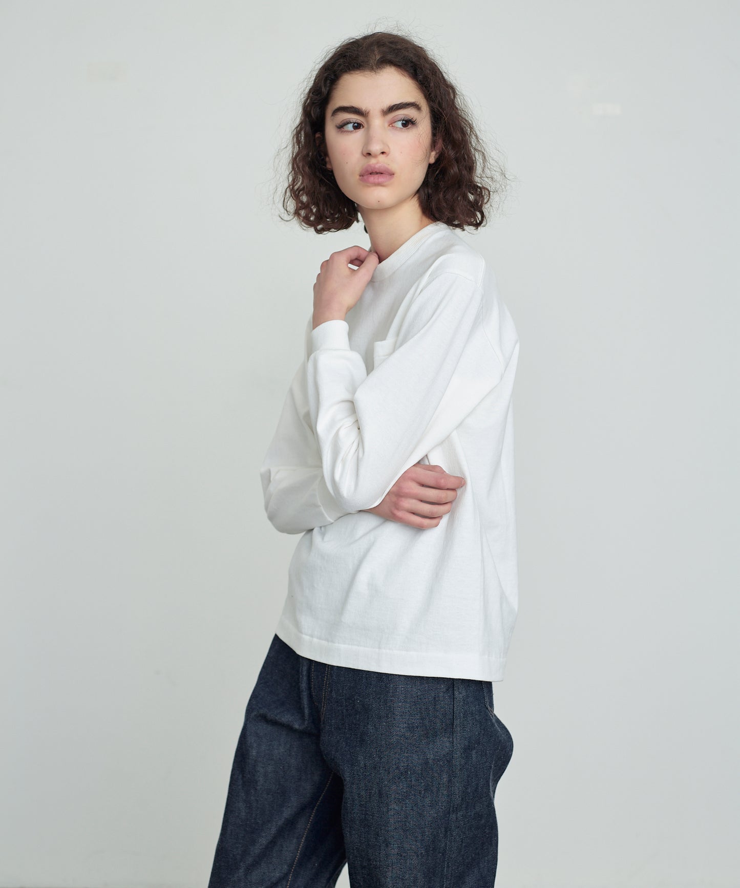 【 25FW 】ANATOMICA POCKET TEE L/S / WHITE