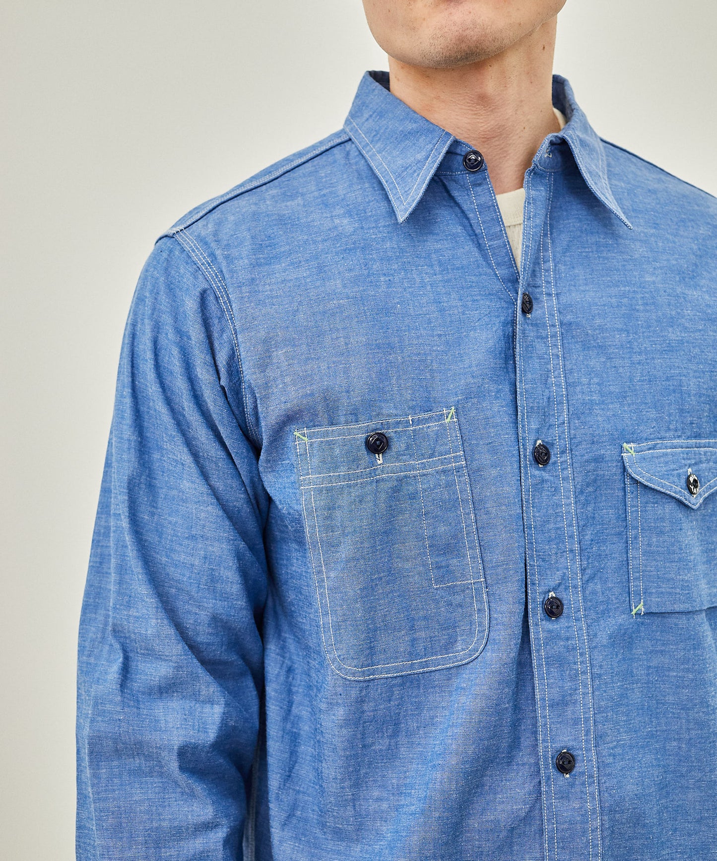 【 Restock 】BIGYANK M1935 WORK SHIRT CHAMBRAY / BLUE×GREY