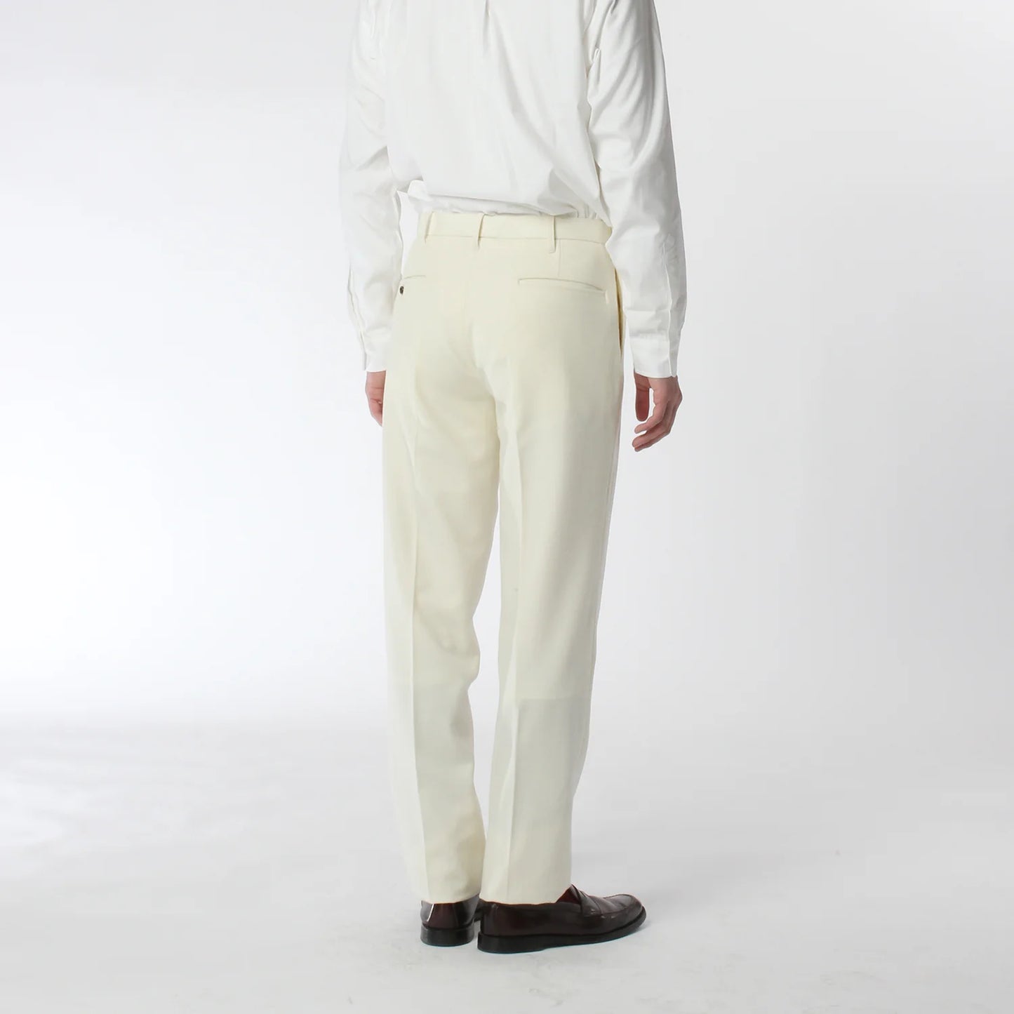 ANATOMICA TRIM STEM PANTS WOOL FLANNEL / IVORY